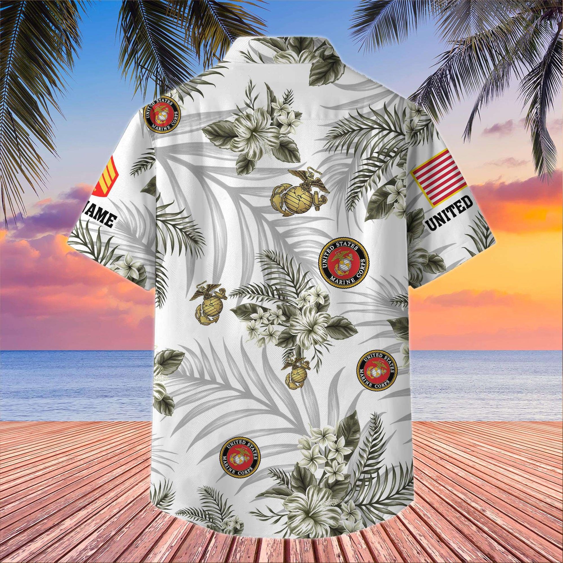 Unique Custom Name, Rank, USMC Hawaiian Shirt VPVC406211, Gifts For Marine Veteran, Best Gifts On Father's Day, Independence Day, Veterans Day.