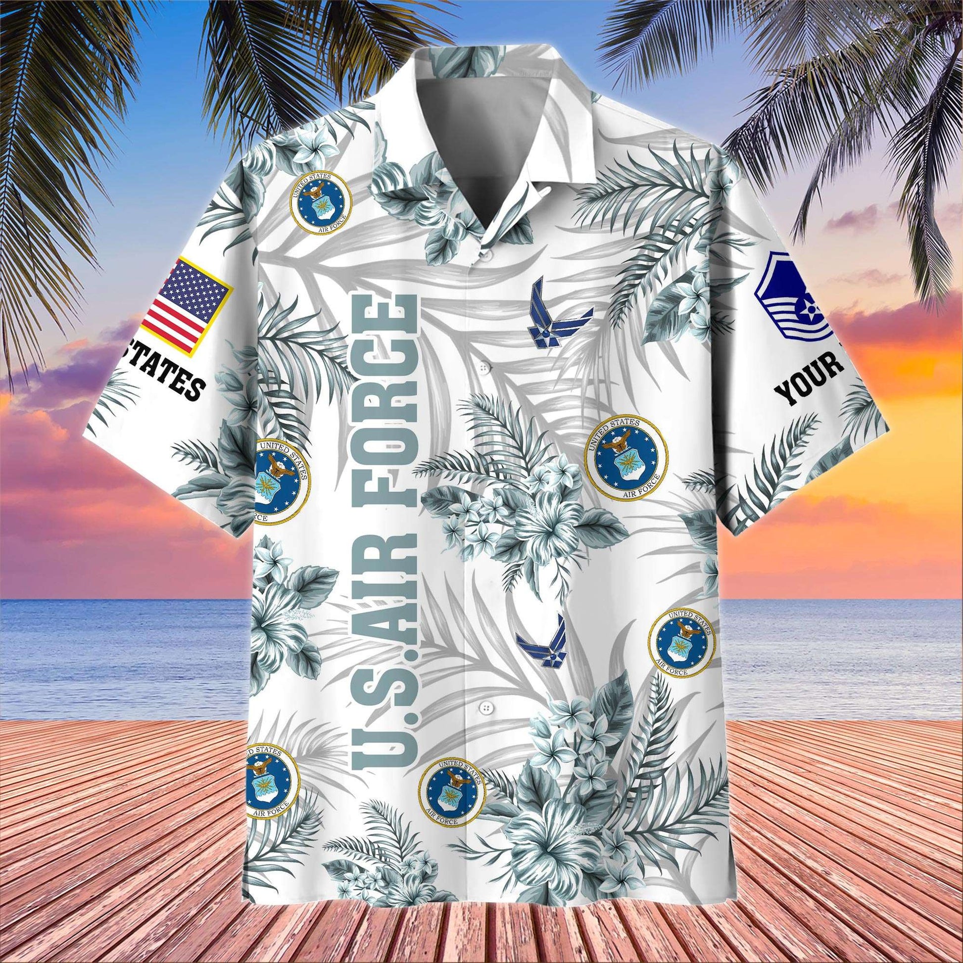 Unique Custom Name, Rank, USAF Hawaiian Shirt VPVC406204, Gifts For Air Force Veteran, Best Gifts On Father's Day, Independence Day, Veterans Day.