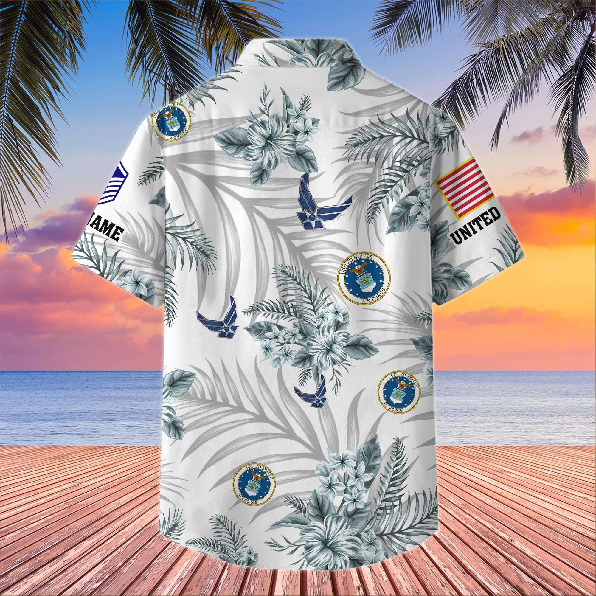 Unique Custom Name, Rank, USAF Hawaiian Shirt VPVC406204, Gifts For Air Force Veteran, Best Gifts On Father's Day, Independence Day, Veterans Day.