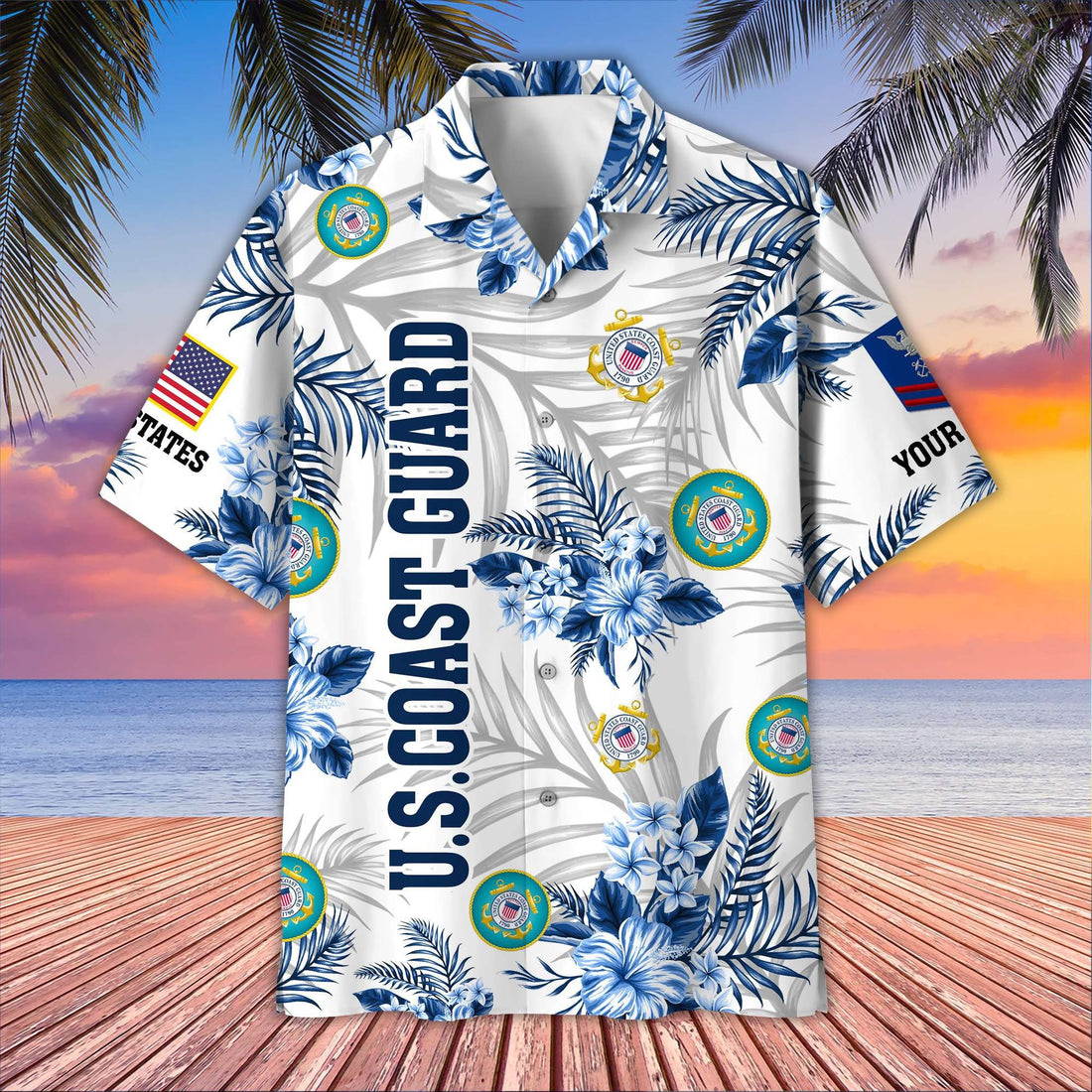 Unique Custom Name, Rank, USCG Hawaiian Shirt VPVC406205, Gifts For Coast Guard Veteran, Best Gifts On Father's Day, Independence Day, Veterans Day.