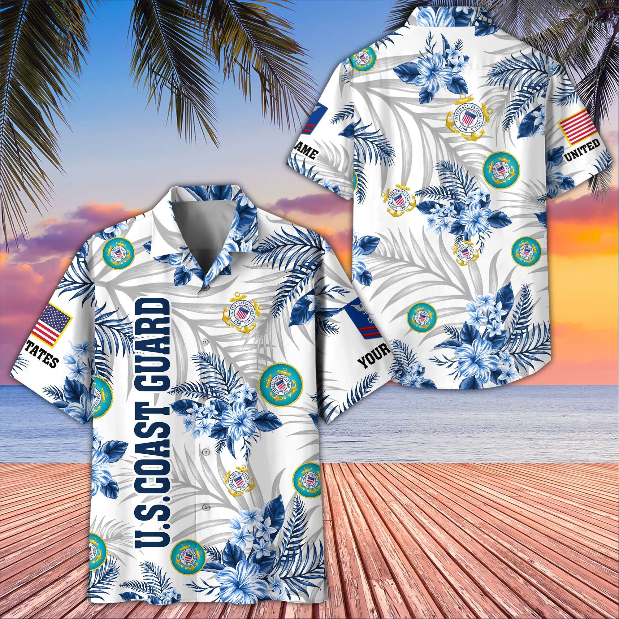 Unique Custom Name, Rank, USCG Hawaiian Shirt VPVC406205, Gifts For Coast Guard Veteran, Best Gifts On Father's Day, Independence Day, Veterans Day.