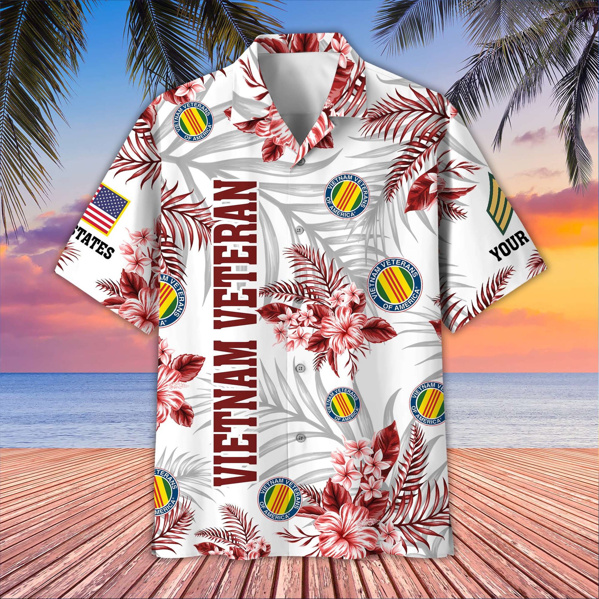 Unique Custom Name, Rank, Vietnam Veteran Hawaiian Shirt VPVC406206, Gifts For Vietnam Veteran, Best Gifts On Father's Day, Independence Day, Veterans Day.