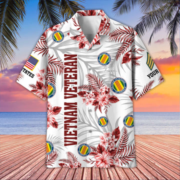 Unique Custom Name, Rank, Vietnam Veteran Hawaiian Shirt VPVC406206, Gifts For Vietnam Veteran, Best Gifts On Father's Day, Independence Day, Veterans Day.