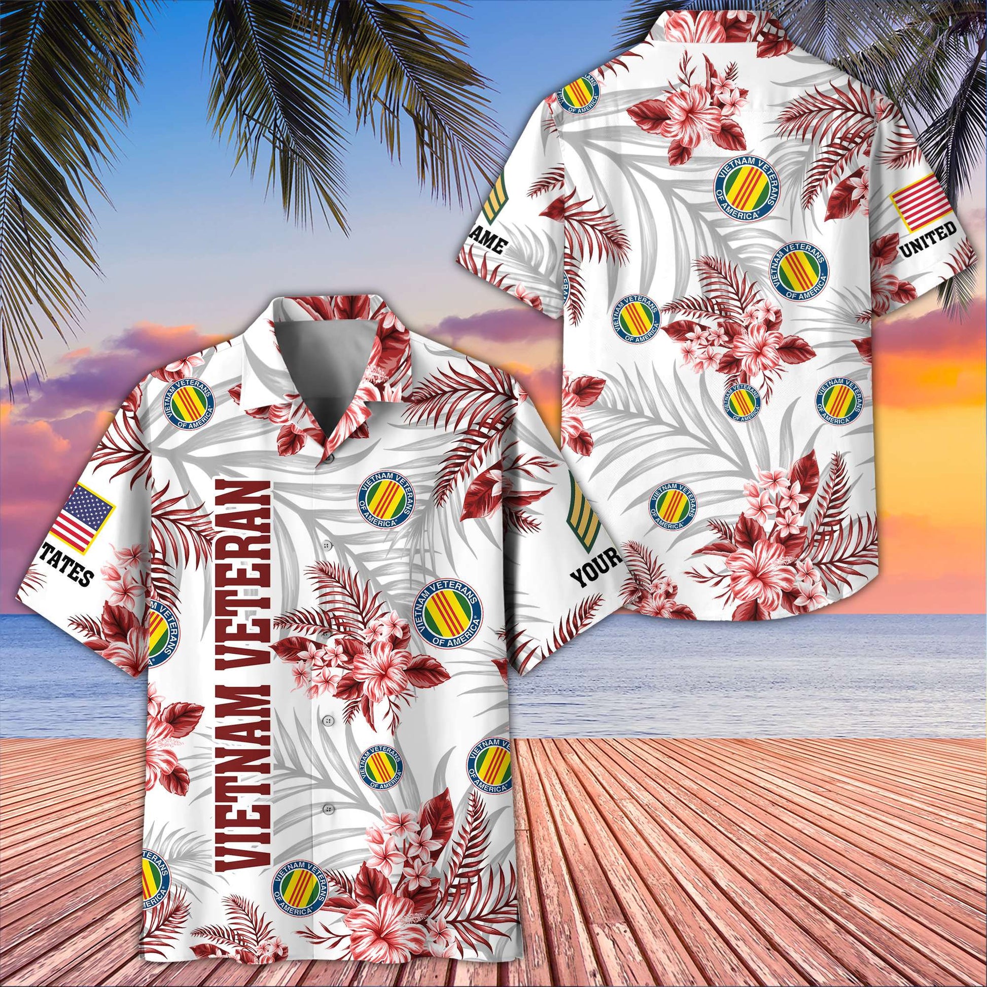 Unique Custom Name, Rank, Vietnam Veteran Hawaiian Shirt VPVC406206, Gifts For Vietnam Veteran, Best Gifts On Father's Day, Independence Day, Veterans Day.