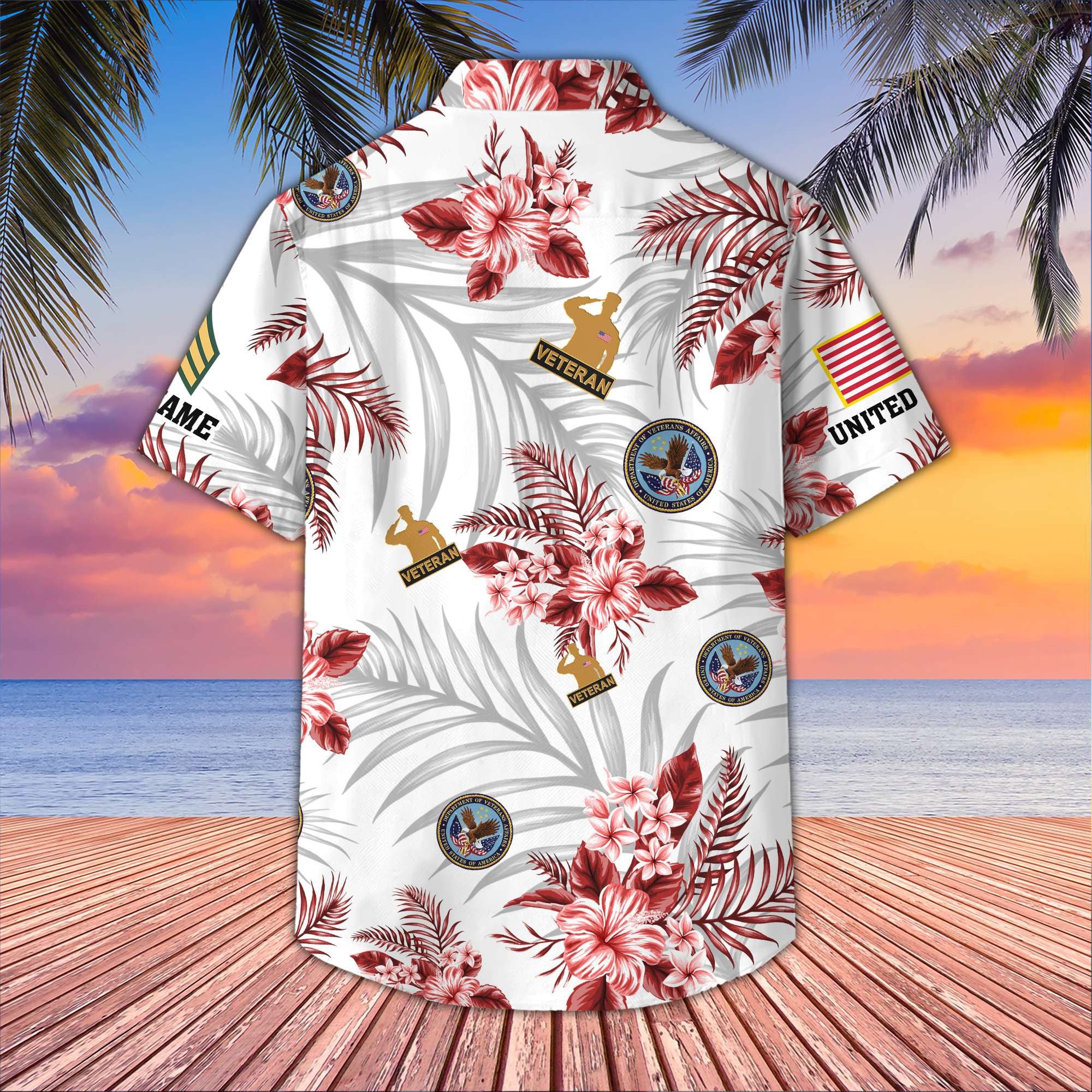 Unique Custom Name, Rank, US Veteran Hawaiian Shirt VPVC406207, Gifts For US Veteran, Best Gifts On Father's Day, Independence Day, Veterans Day.