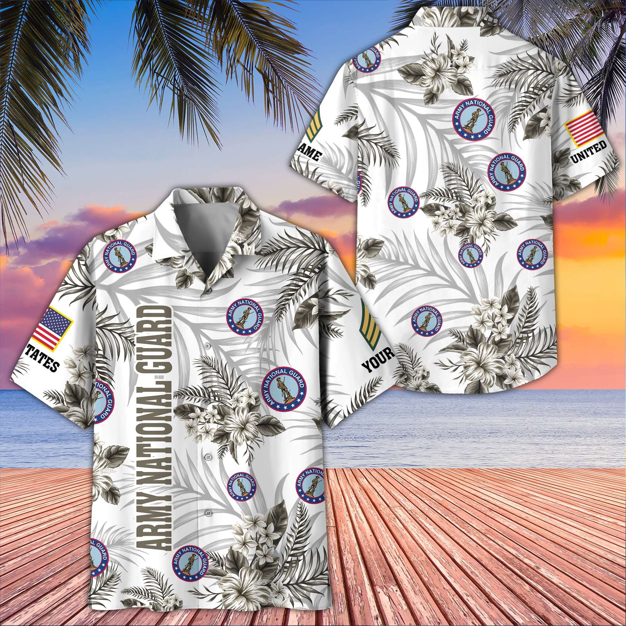 Unique Custom Name, Rank, US Army National Guard Veteran Hawaiian Shirt VPVC406208, Gifts For Army National Guard Veteran, Best Gifts On Father's Day, Independence Day, Veterans Day.