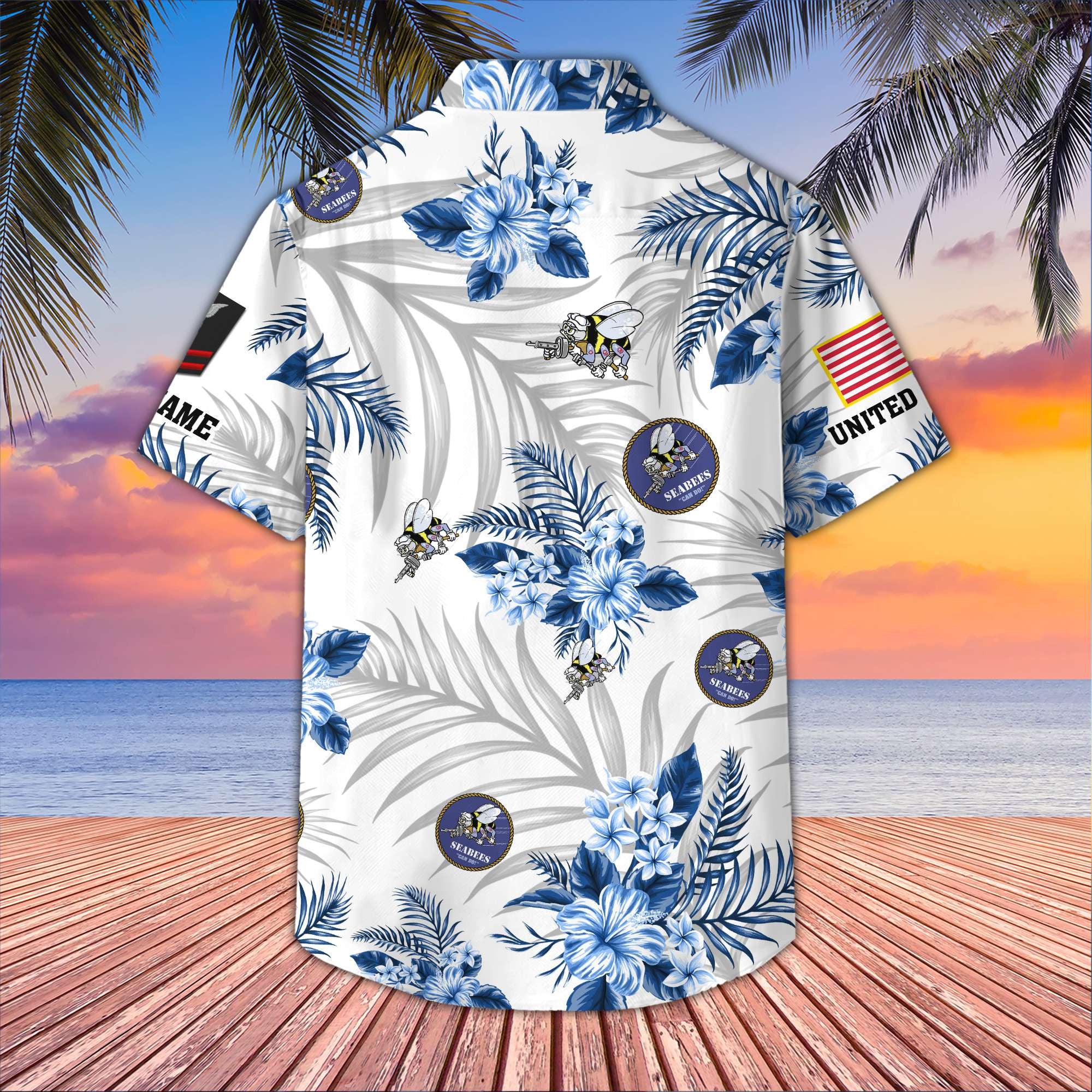 Unique Custom Name, Rank, US Seabees Hawaiian Shirt VPVC406209, Gifts For US Seabees, Best Gifts On Father's Day, Independence Day, Veterans Day.