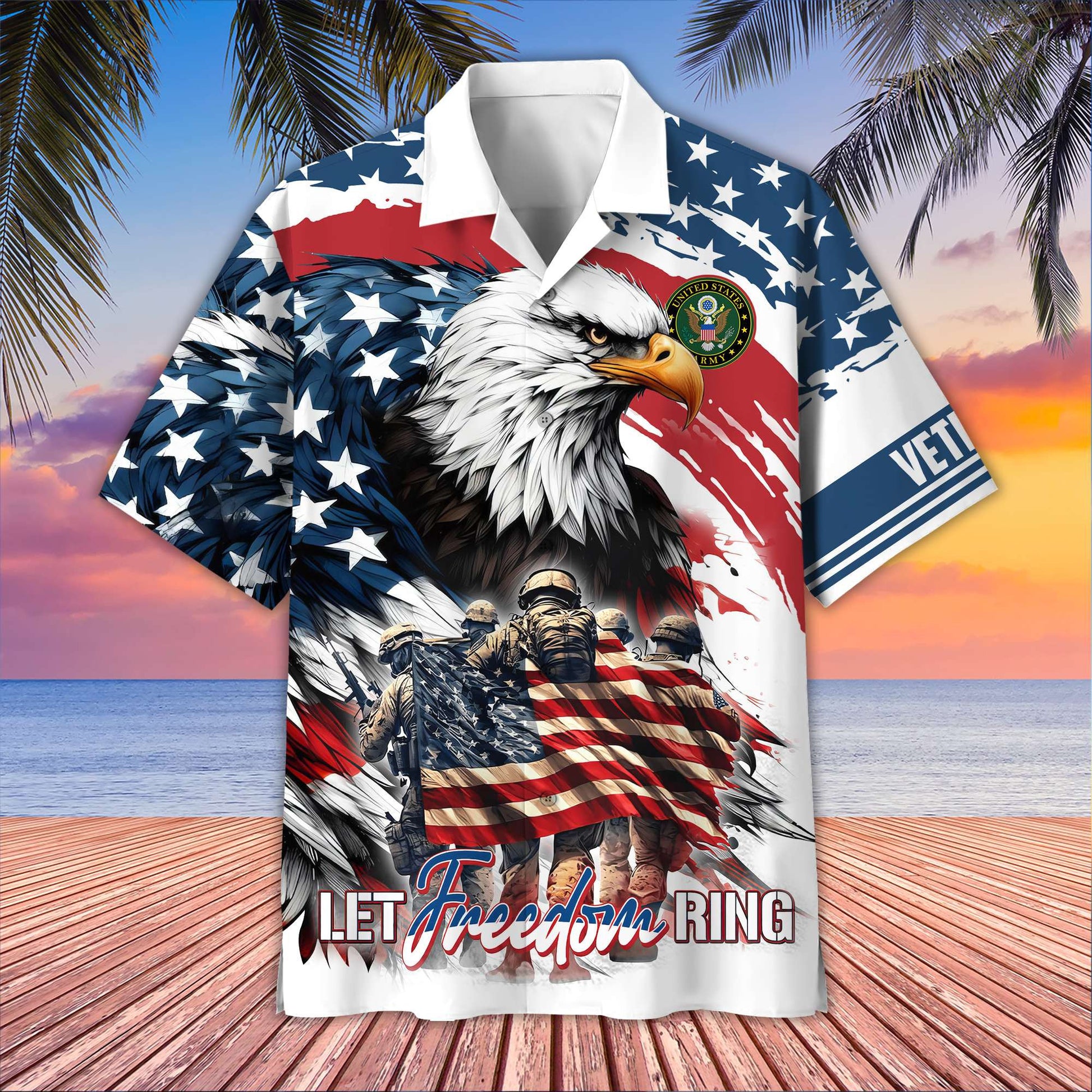 Premium US Army Hawaiian Shirt VPVC405801, Gifts For Army Veteran, Best Gifts On Father's Day, Armed Forces Day, Independence Day, Veterans Day.