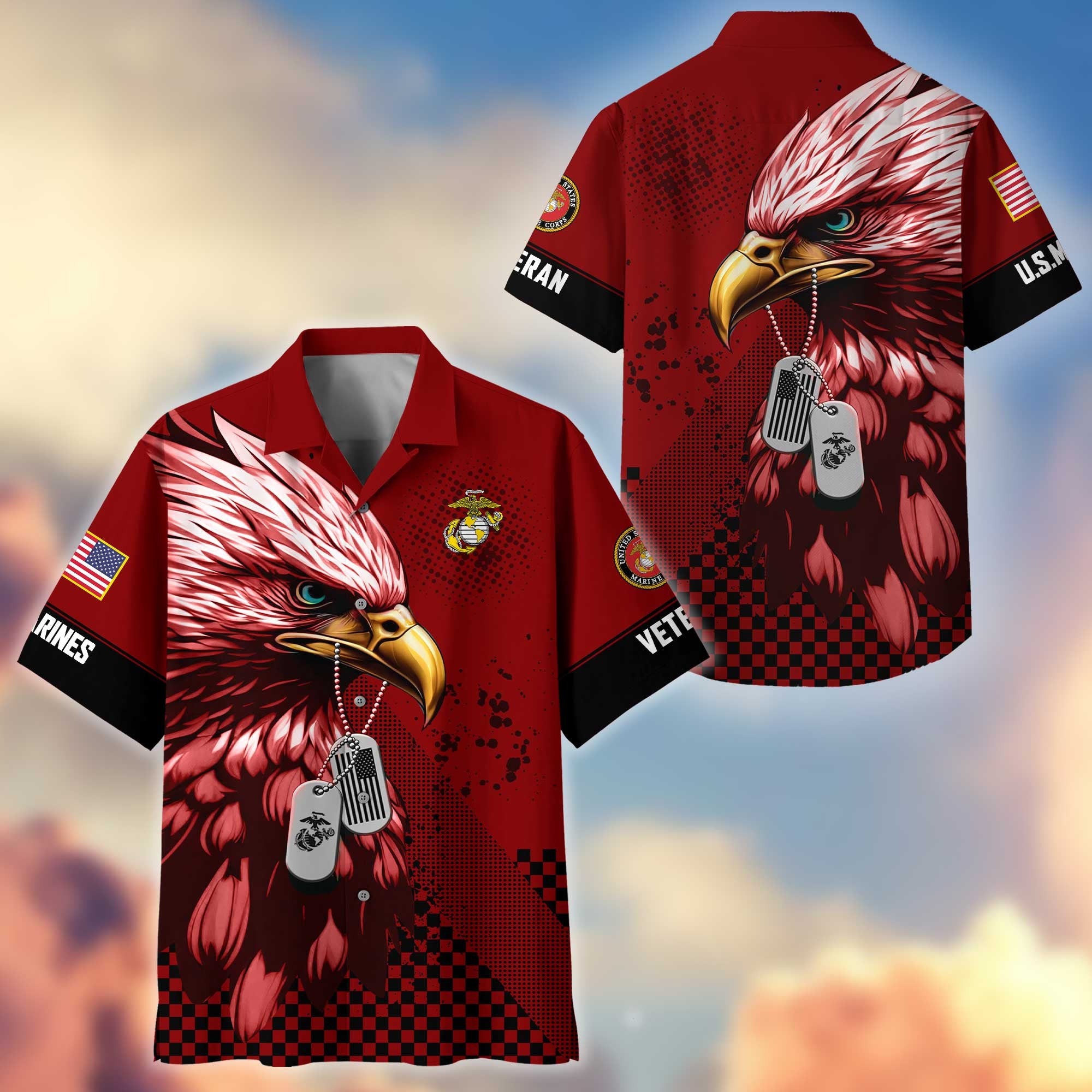 Unique USMC Hawaiian Shirt VPVC404703, Gifts For Marine Veteran, Best Gifts On Father's Day, Independence Day, Veterans Day.