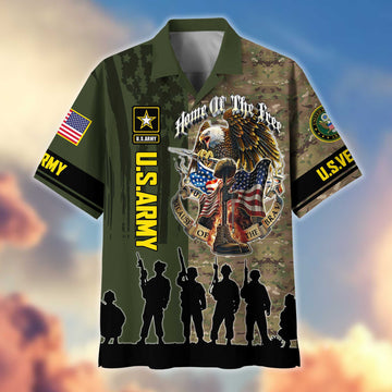Premium US Army Hawaiian Shirt VPVC404501 Gifts For Army Veteran, Best Gifts On Father's Day, Armed Forces Day, Independence Day, Veterans Day.