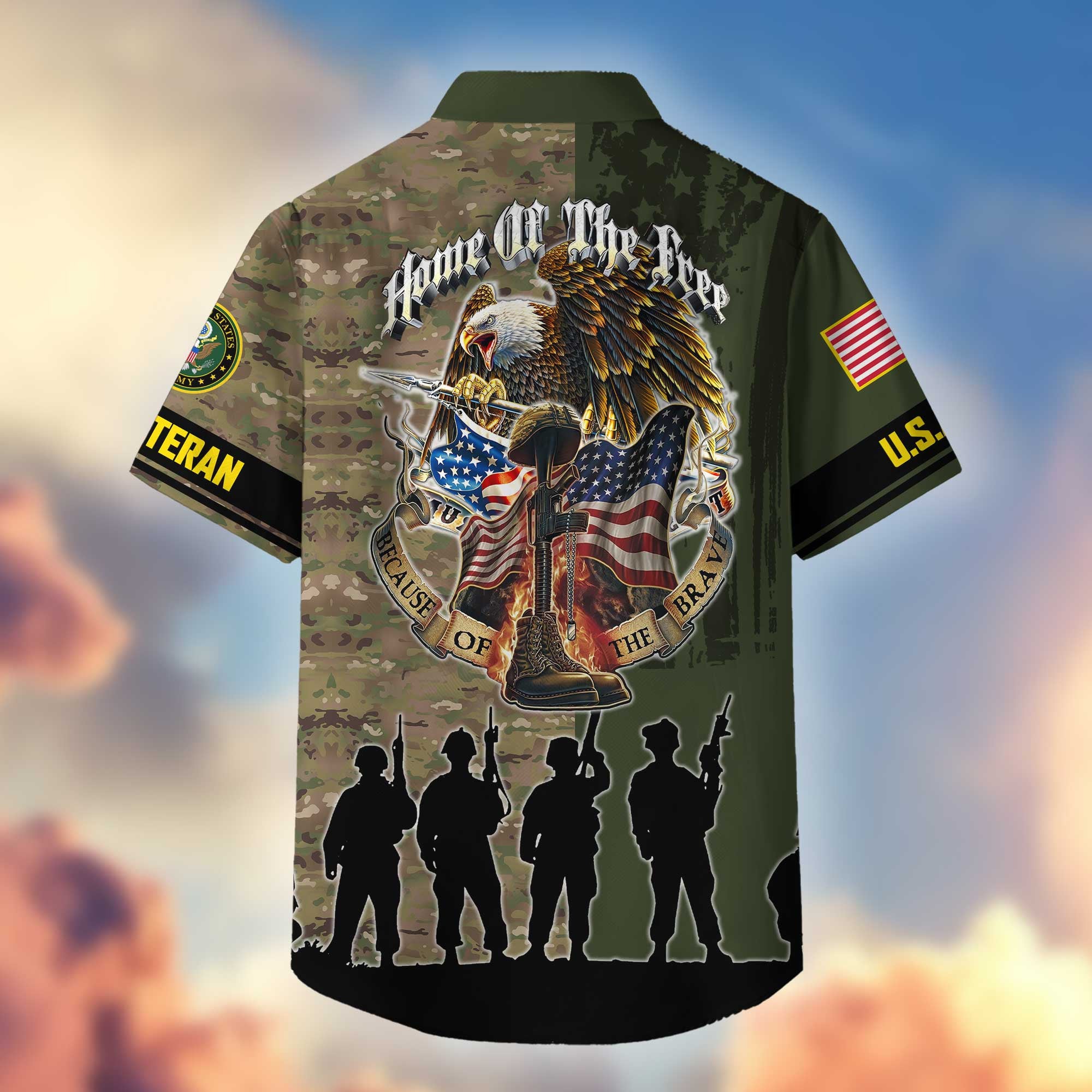Premium US Army Hawaiian Shirt VPVC404501 Gifts For Army Veteran, Best Gifts On Father's Day, Armed Forces Day, Independence Day, Veterans Day.