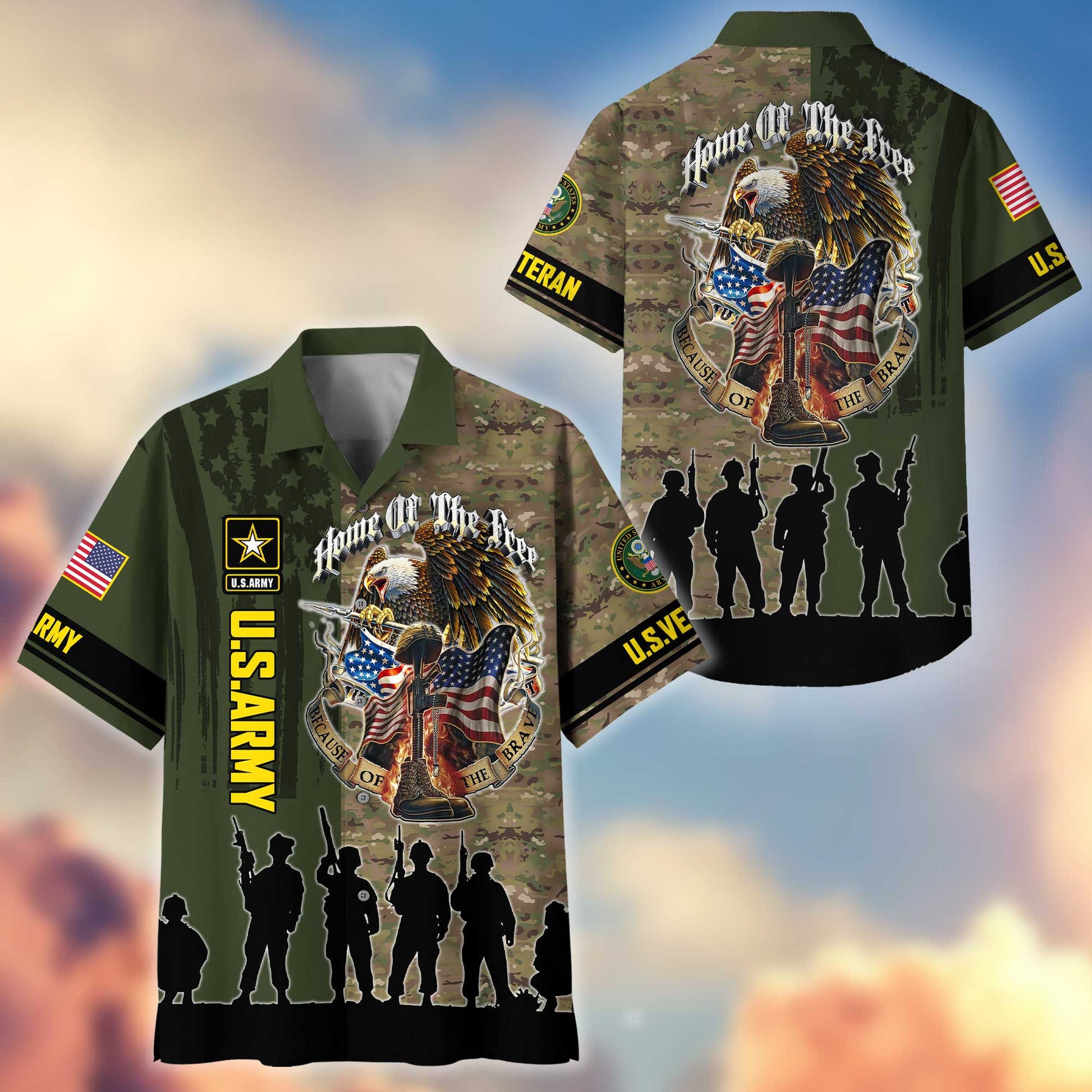 Premium US Army Hawaiian Shirt VPVC404501 Gifts For Army Veteran, Best Gifts On Father's Day, Armed Forces Day, Independence Day, Veterans Day.