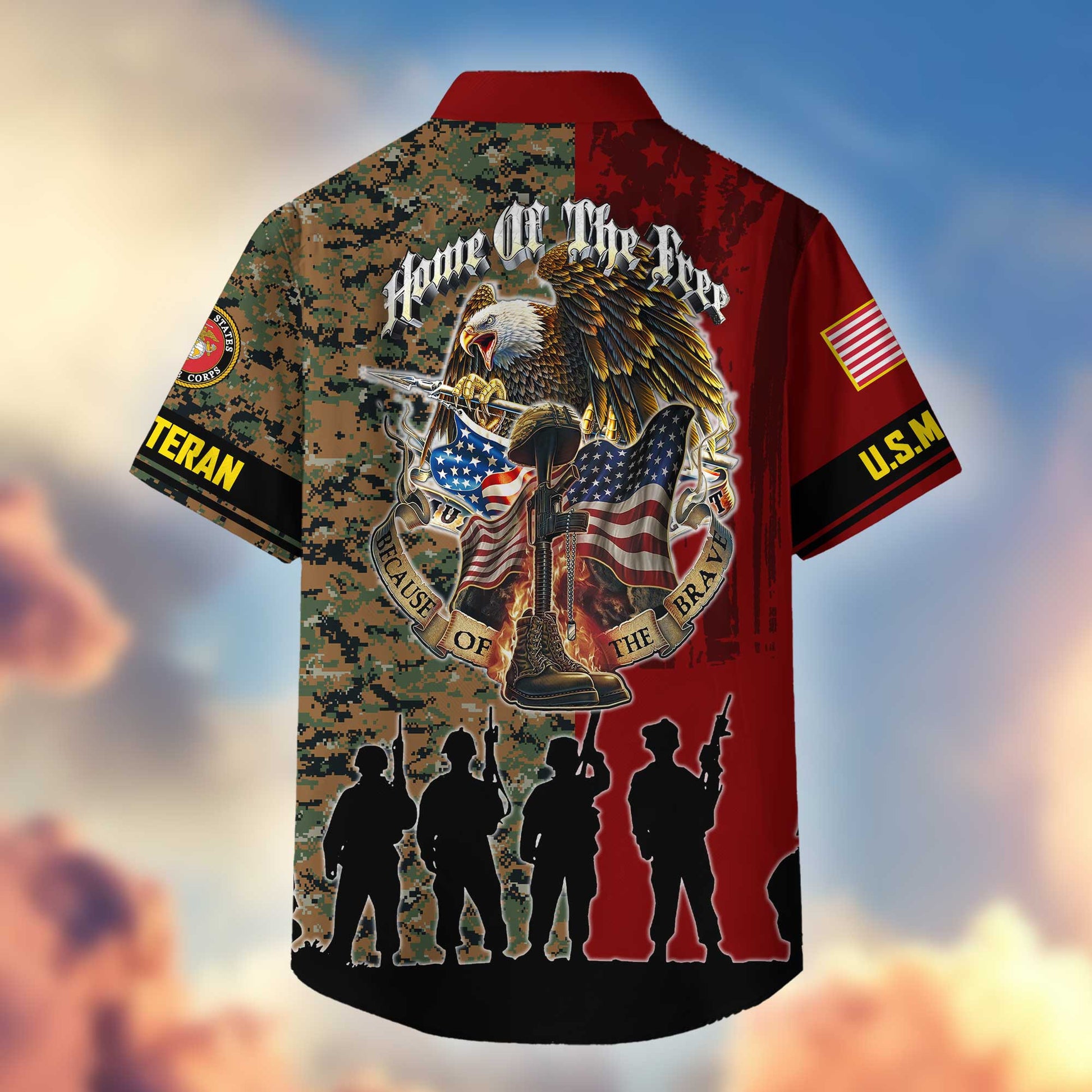 Premium USMC Hawaiian Shirt VPVC404503 Gifts For Marine Veteran, Best Gifts On Father's Day, Armed Forces Day, Independence Day, Veterans Day.
