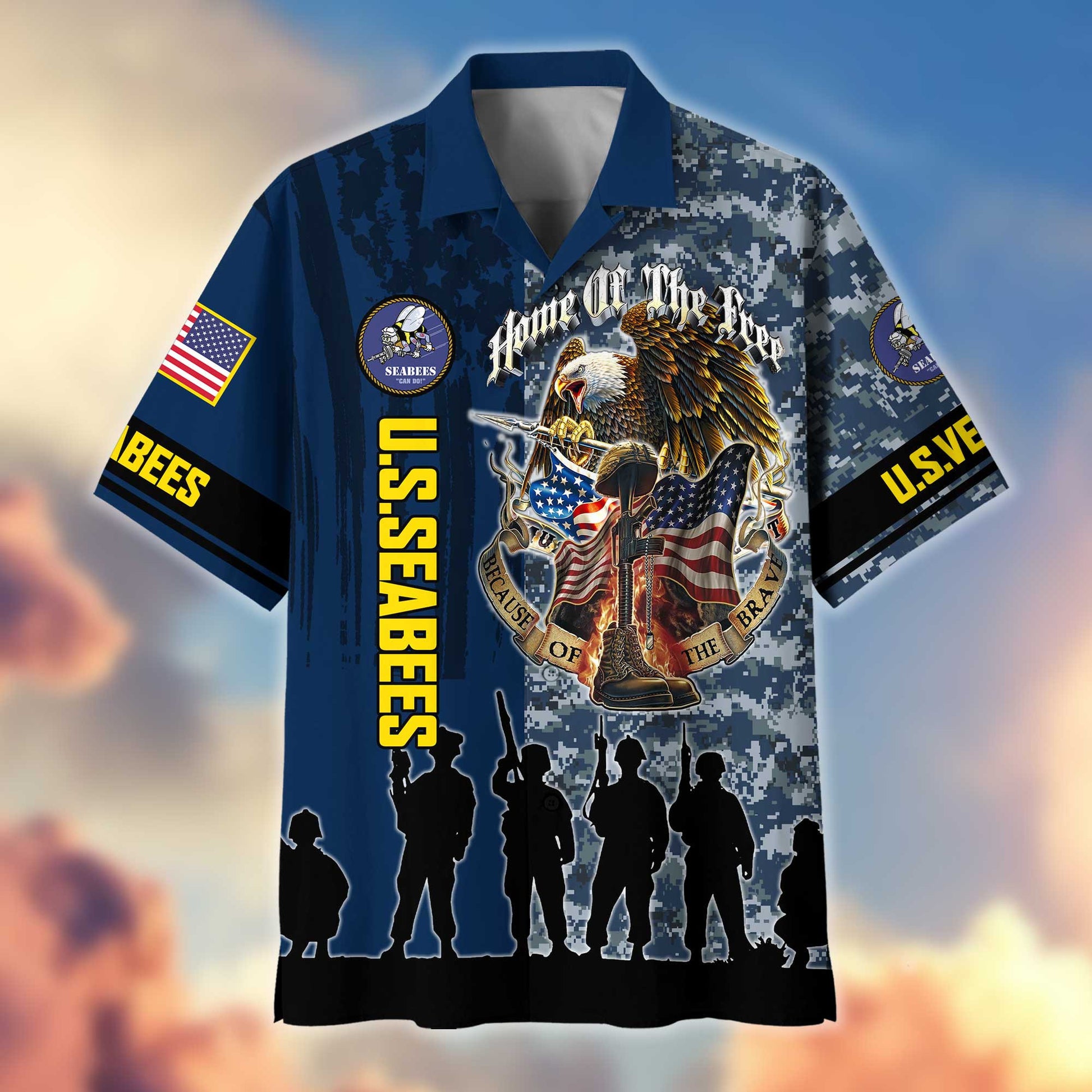 Premium US Seabees Hawaiian Shirt VPVC404509 Gifts For Seabees Veteran, Best Gifts On Father's Day, Armed Forces Day, Independence Day, Veterans Day.