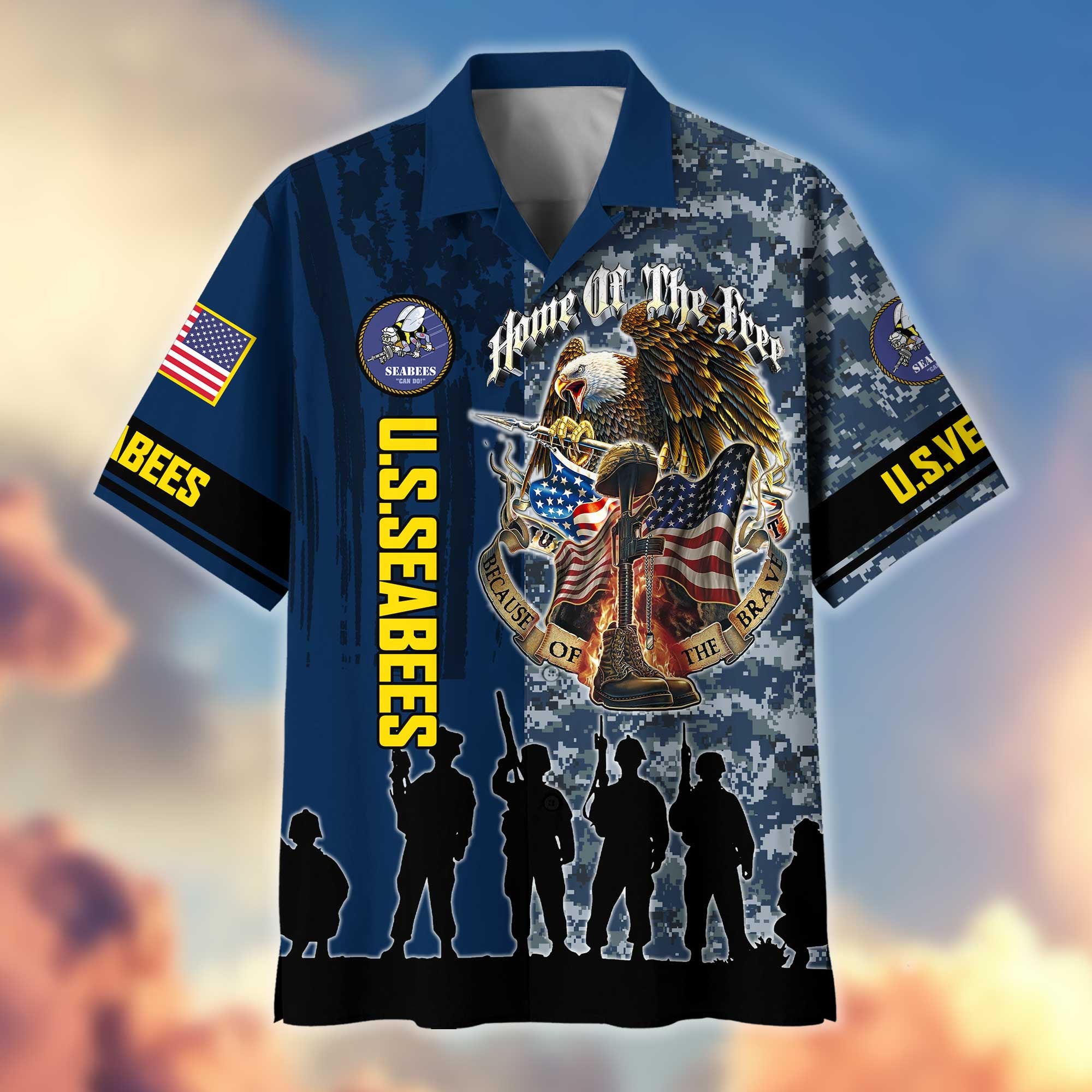 Premium US Seabees Hawaiian Shirt VPVC404509 Gifts For Seabees Veteran, Best Gifts On Father's Day, Armed Forces Day, Independence Day, Veterans Day.