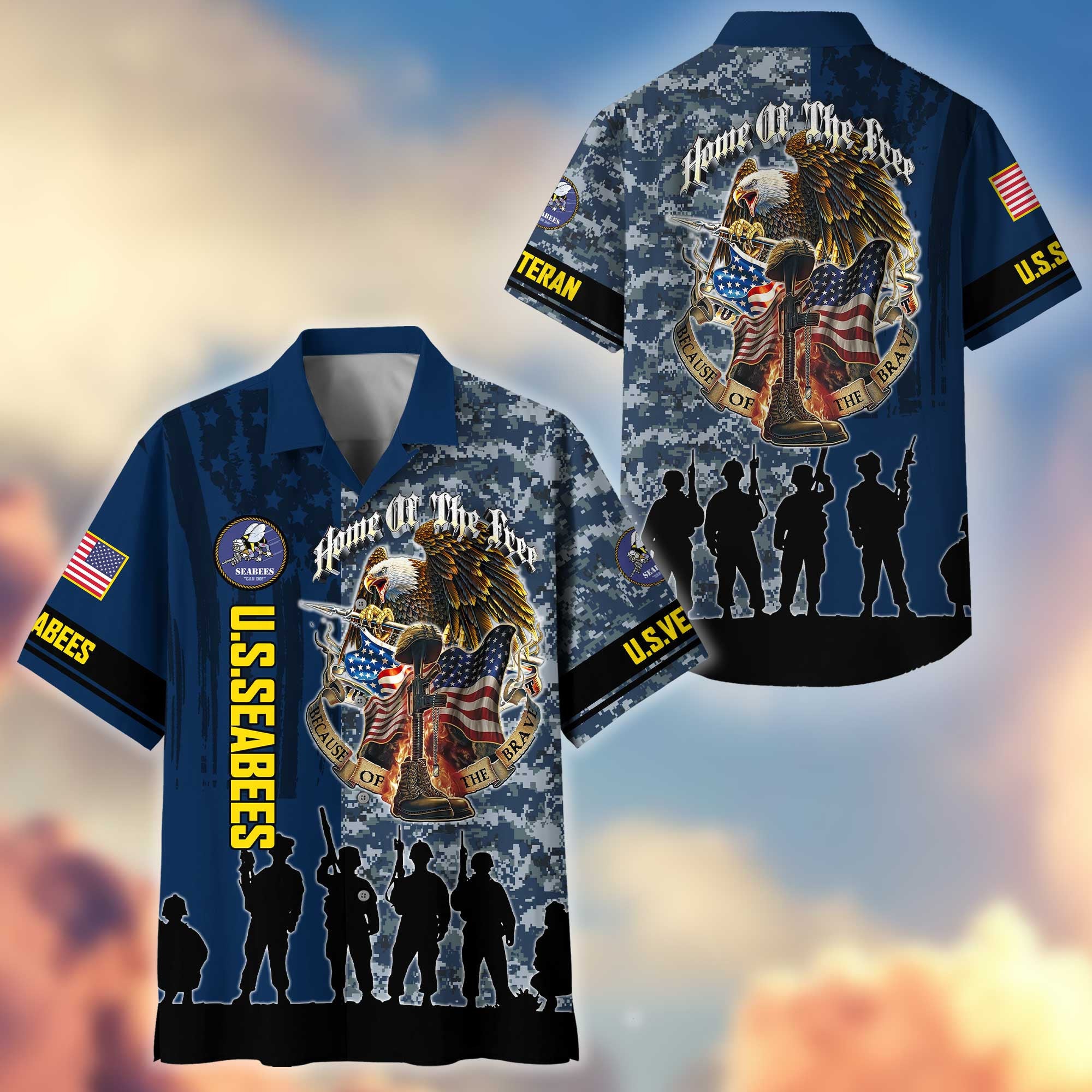 Premium US Seabees Hawaiian Shirt VPVC404509 Gifts For Seabees Veteran, Best Gifts On Father's Day, Armed Forces Day, Independence Day, Veterans Day.