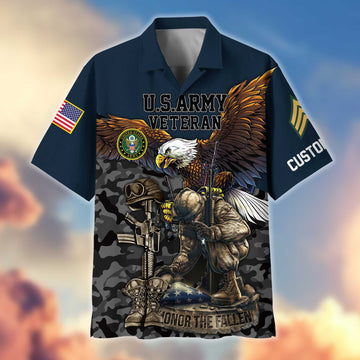 Premium Custom US Army Hawaiian Shirt VPVC404301, Gifts For Army Veteran, Best Gifts On Father's Day, Armed Forces Day, Independence Day, Veterans Day.