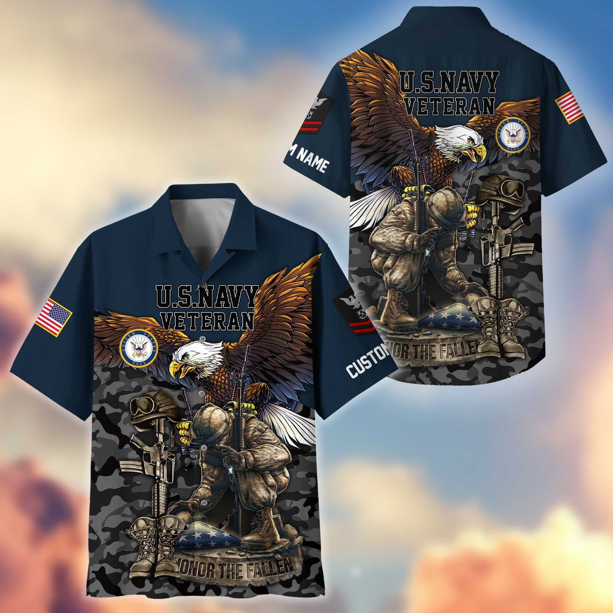 Premium Custom US Navy Hawaiian Shirt VPVC404302, Gifts For Navy Veteran, Best Gifts On Father's Day, Armed Forces Day, Independence Day, Veterans Day.