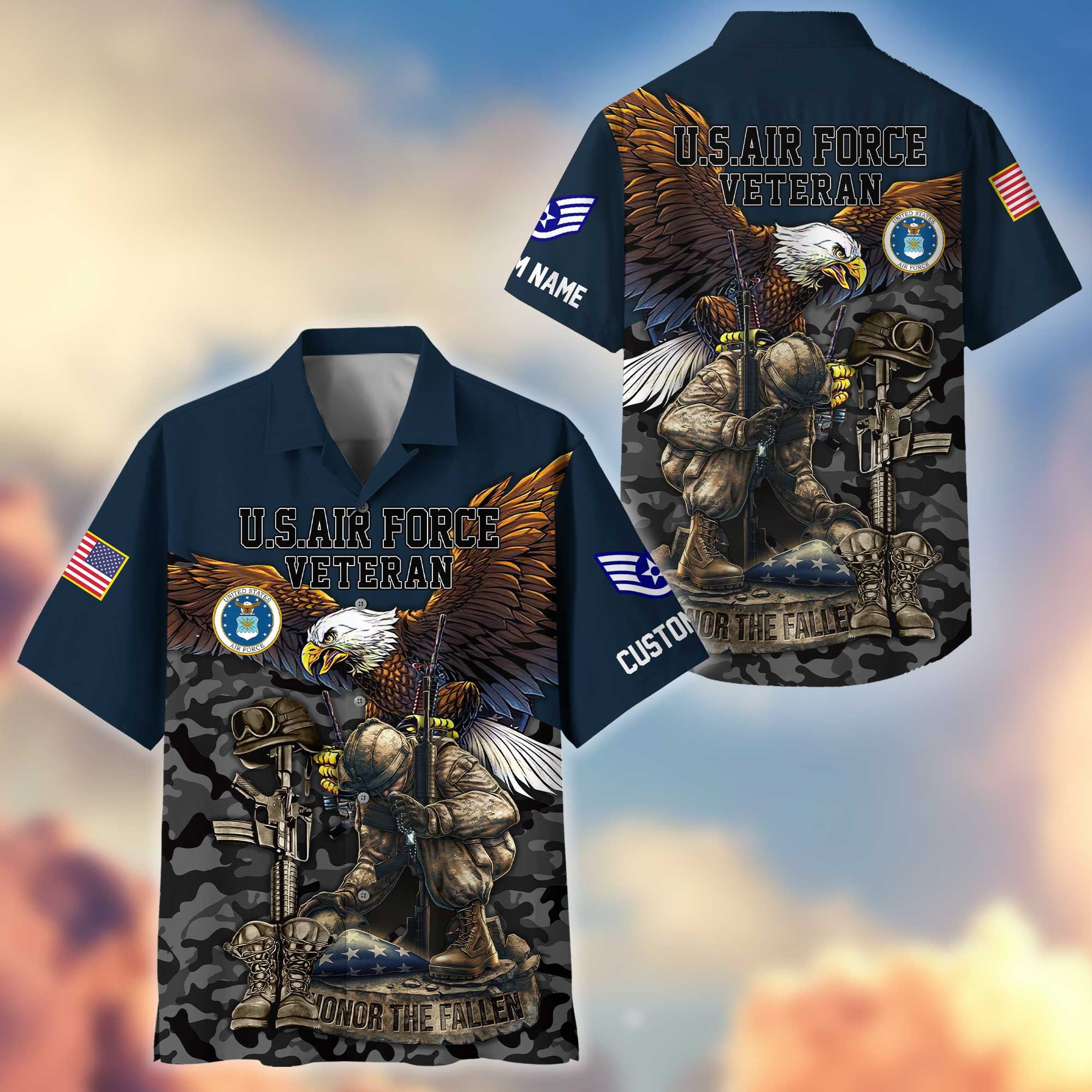 Premium Custom USAF Hawaiian Shirt VPVC404304, Gifts For Air Force Veteran, Best Gifts On Father's Day, Armed Forces Day, Independence Day, Veterans Day.