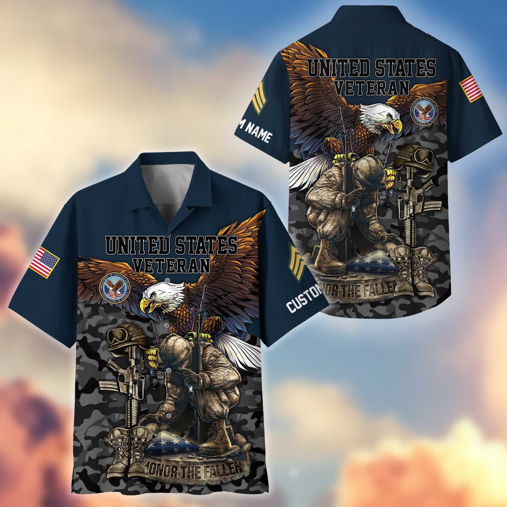 Premium Custom US Veteran Hawaiian Shirt VPVC404307, Gifts For US Veteran, Best Gifts On Father's Day, Armed Forces Day, Independence Day, Veterans Day.