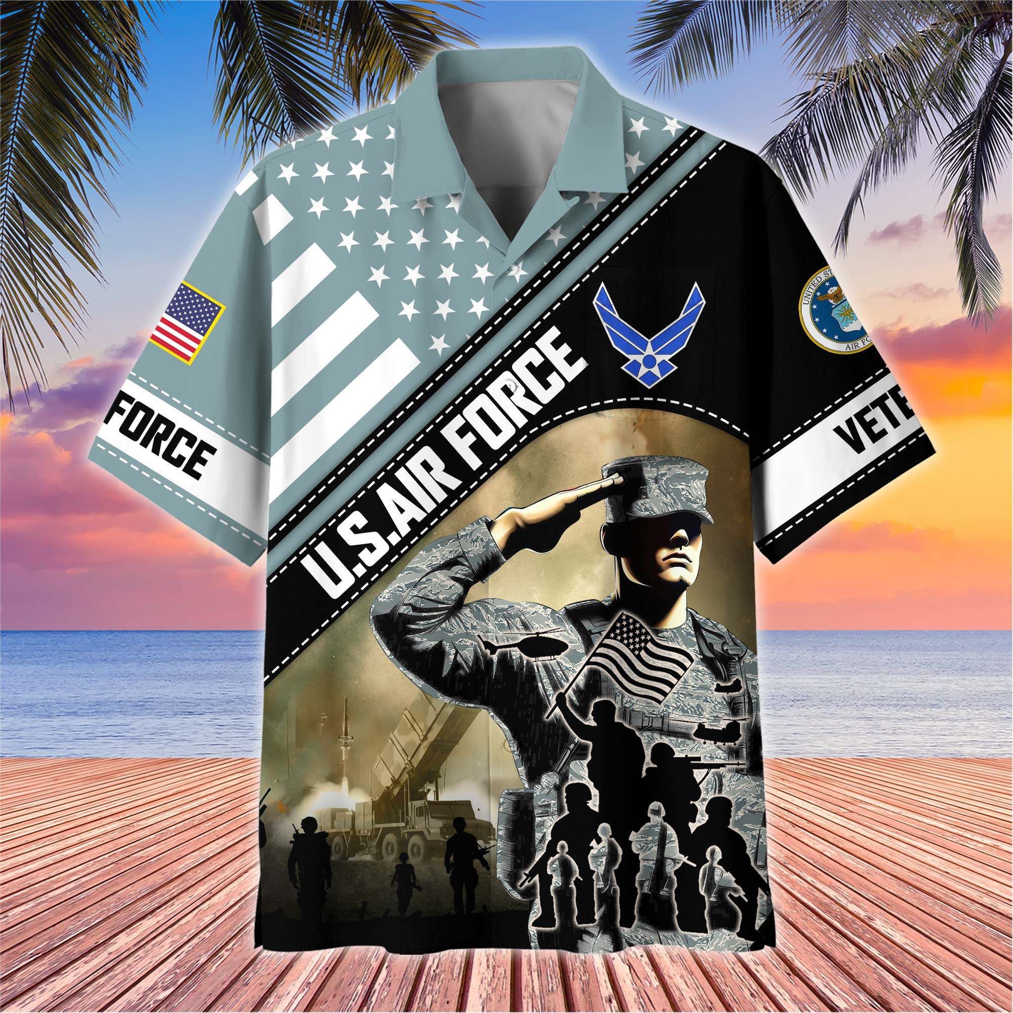 Premium US Veterans Hawaiian Shirt BPHN270513, Gifts For US Veterans, Gifts On Father's Day, Armed Forces Day, Veterans Day.