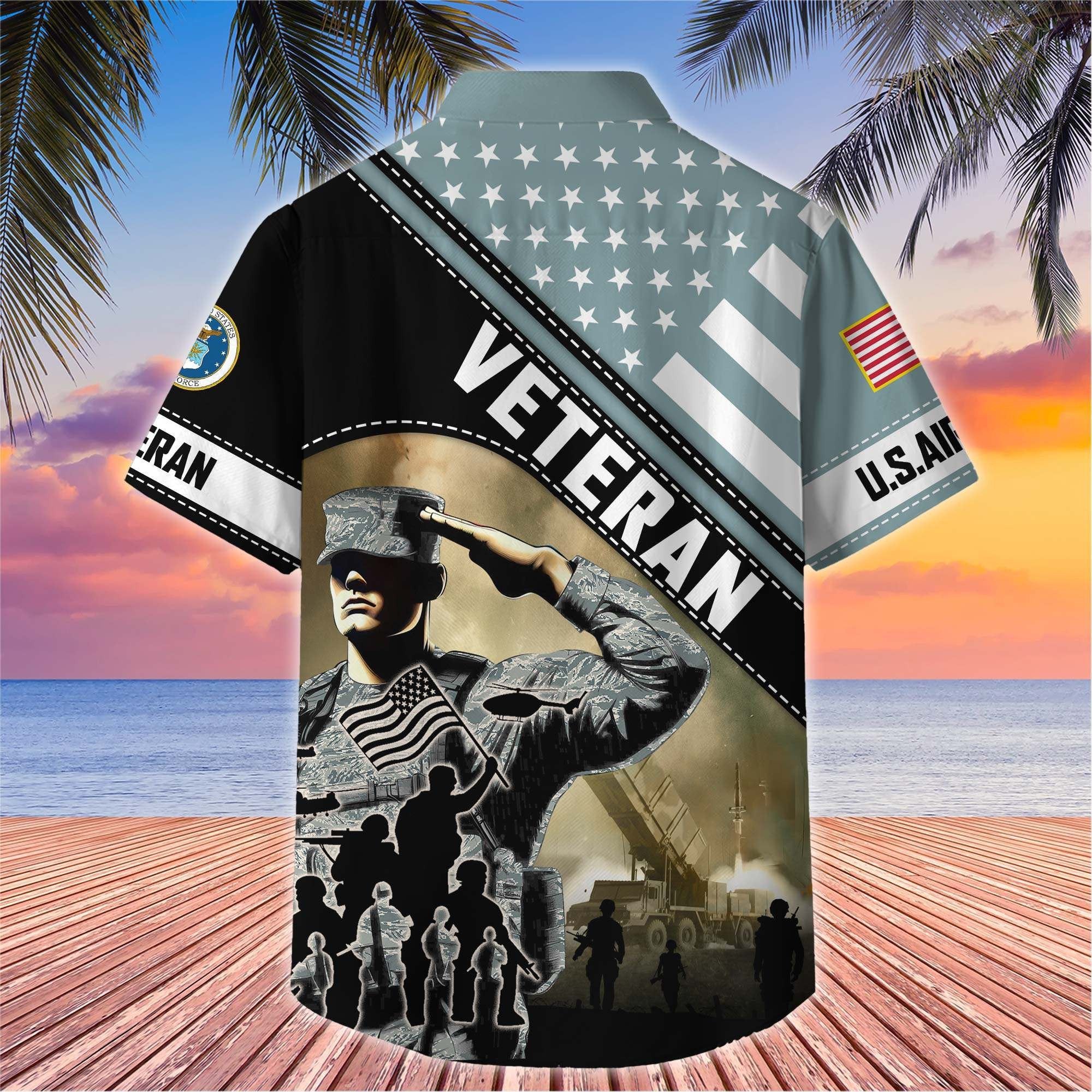 Premium US Veterans Hawaiian Shirt BPHN270513, Gifts For US Veterans, Gifts On Father's Day, Armed Forces Day, Veterans Day.