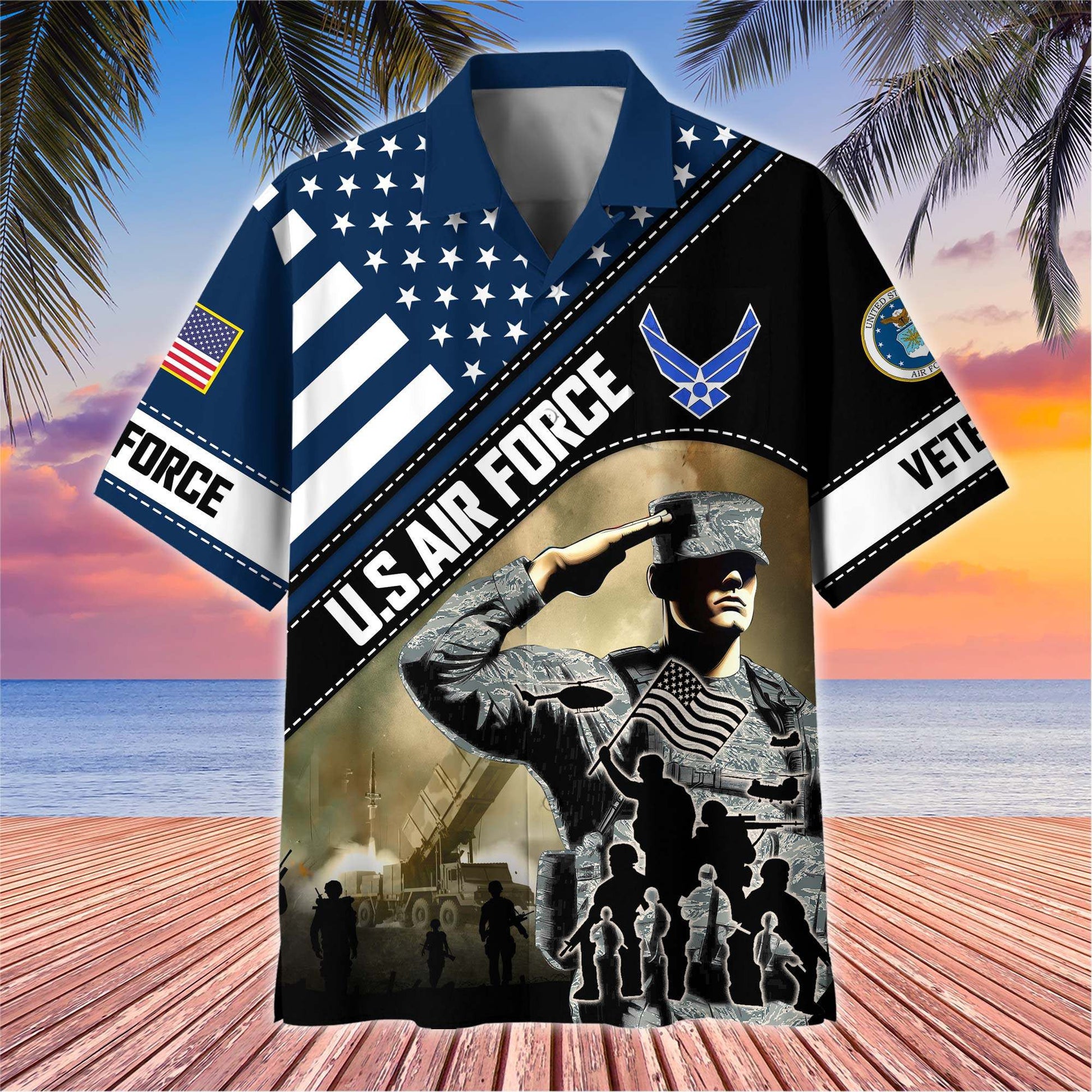 Premium US Veterans Hawaiian Shirt BPHN270513, Gifts For US Veterans, Gifts On Father's Day, Armed Forces Day, Veterans Day.