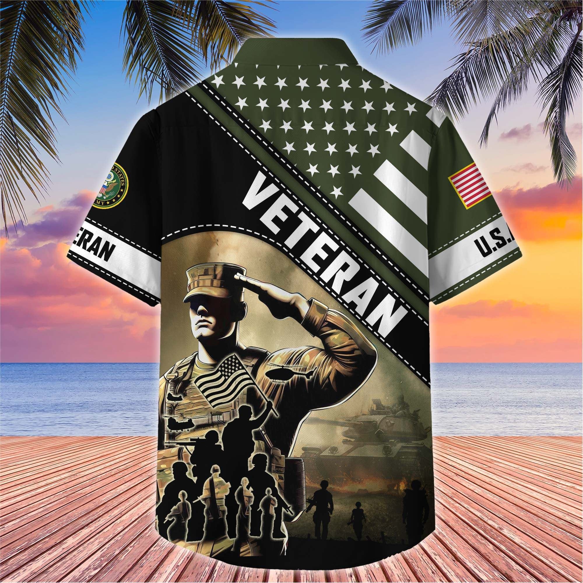 Premium US Veterans Hawaiian Shirt BPHN270513, Gifts For US Veterans, Gifts On Father's Day, Armed Forces Day, Veterans Day.