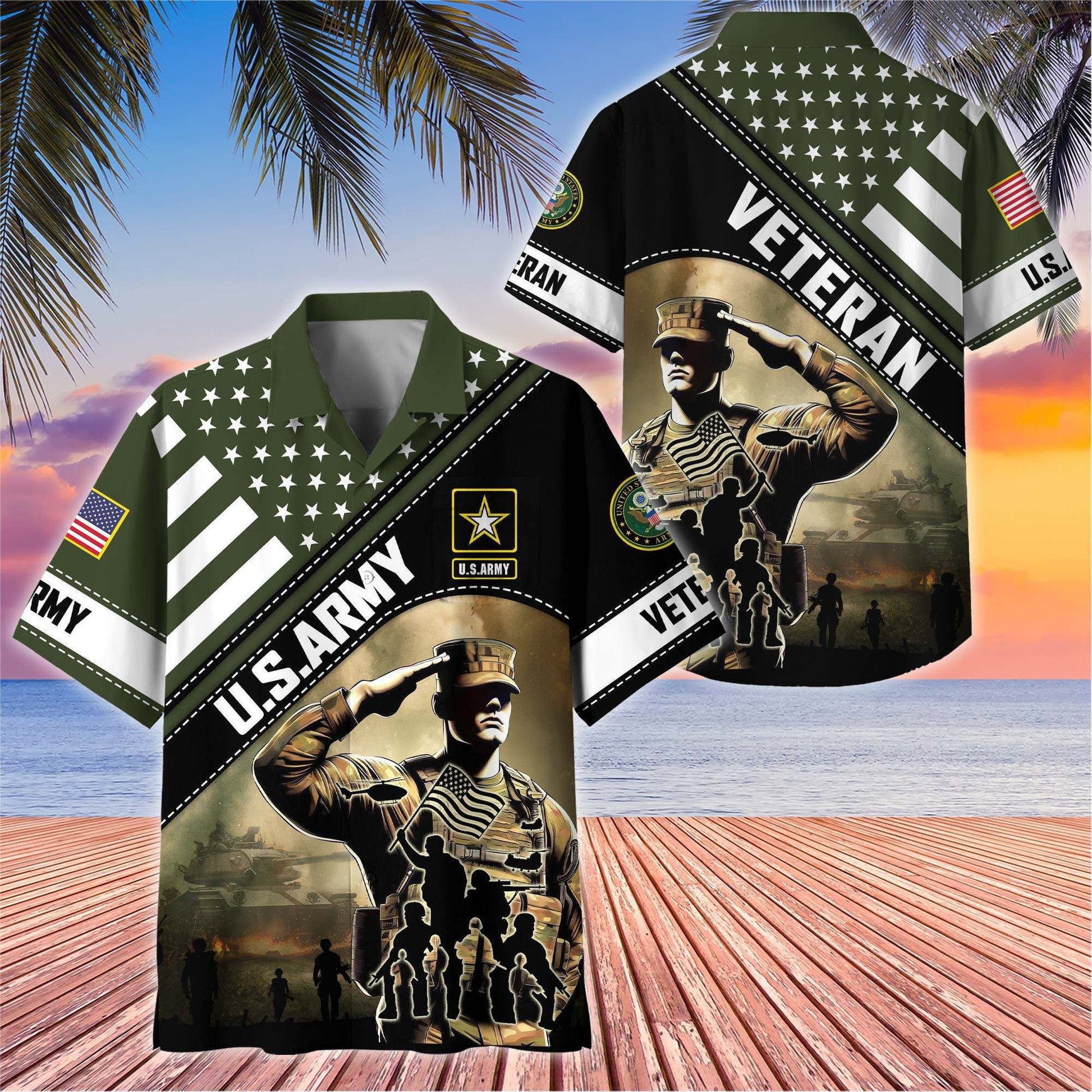 Premium US Veterans Hawaiian Shirt BPHN270513, Gifts For US Veterans, Gifts On Father's Day, Armed Forces Day, Veterans Day.
