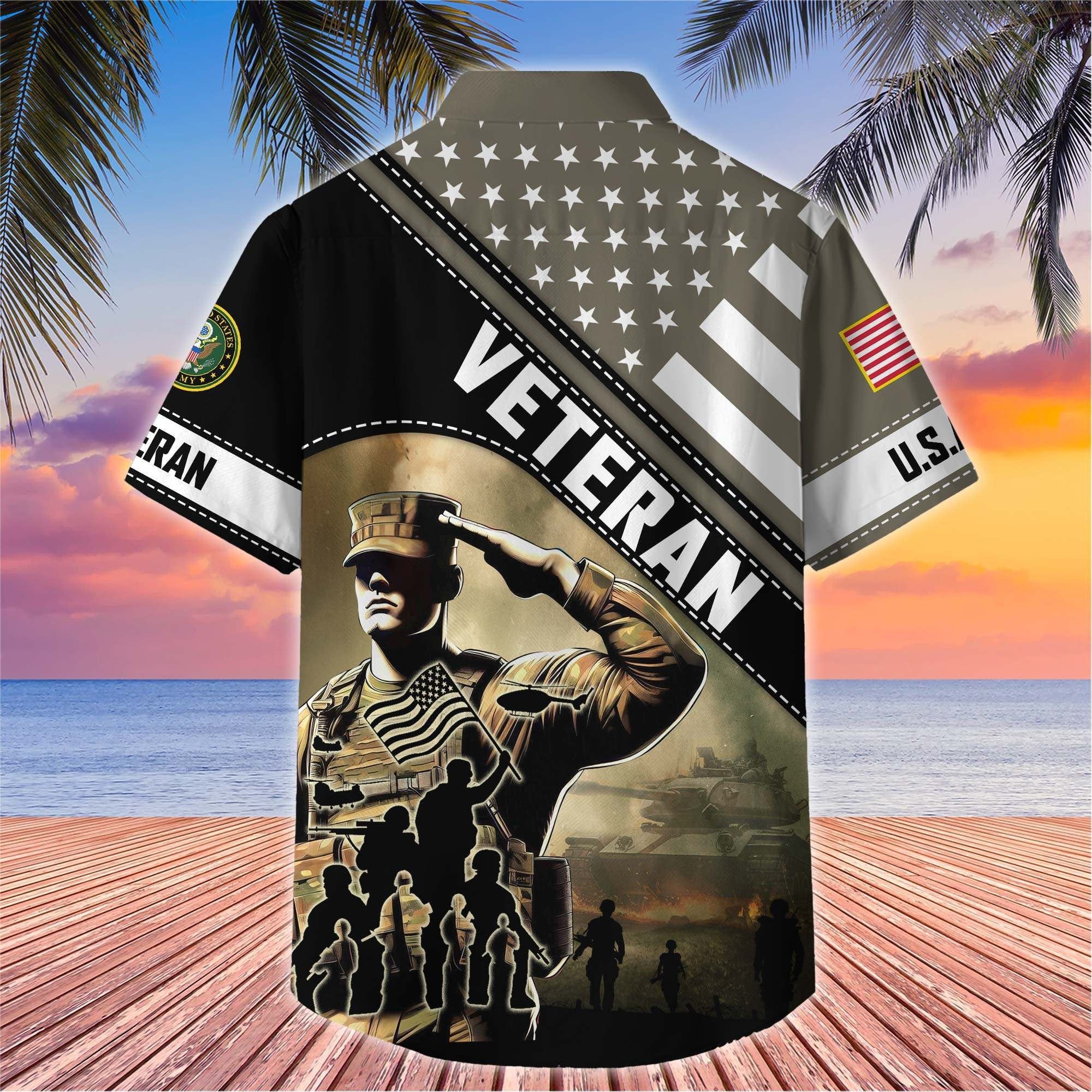 Premium US Veterans Hawaiian Shirt BPHN270513, Gifts For US Veterans, Gifts On Father's Day, Armed Forces Day, Veterans Day.