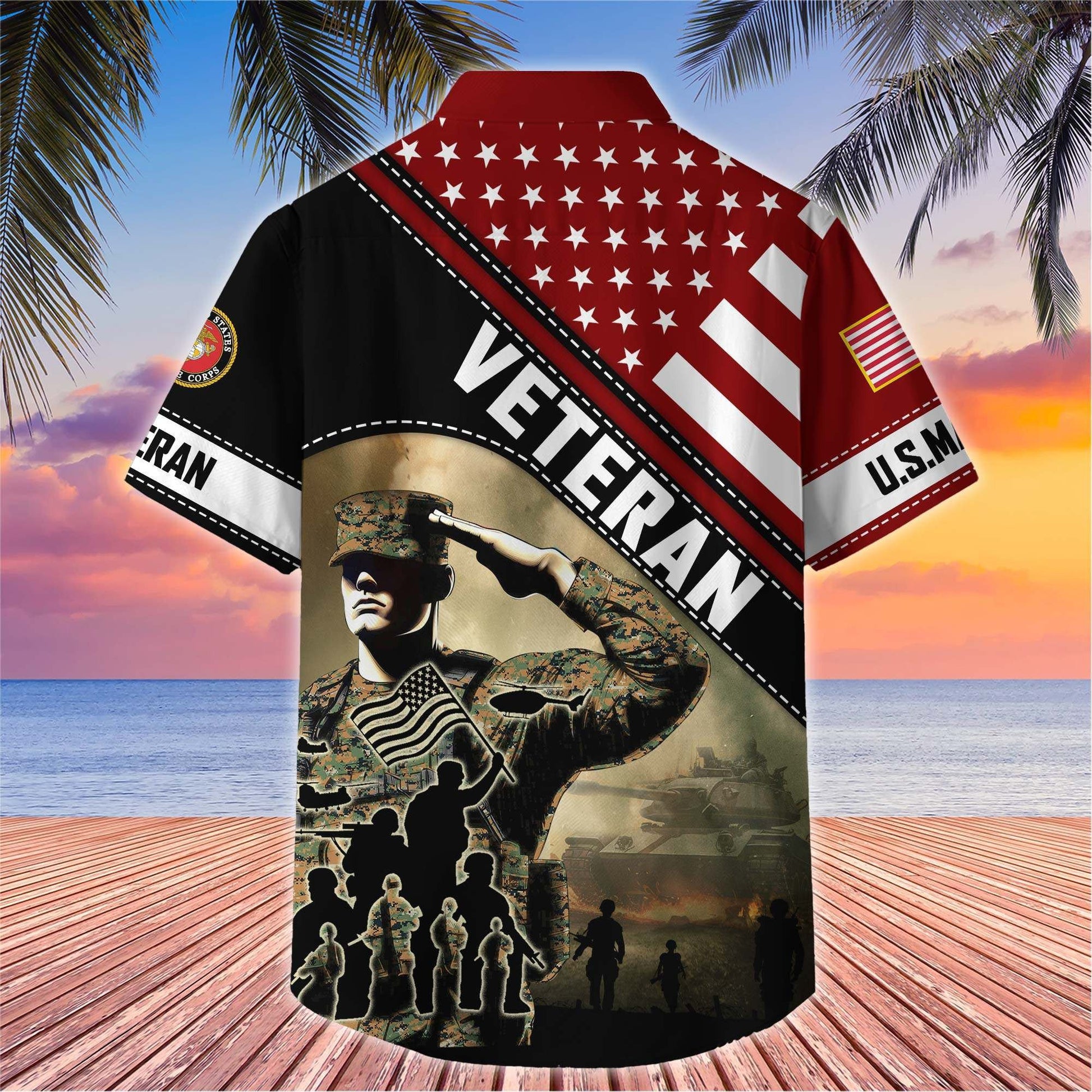 Premium US Veterans Hawaiian Shirt BPHN270513, Gifts For US Veterans, Gifts On Father's Day, Armed Forces Day, Veterans Day.