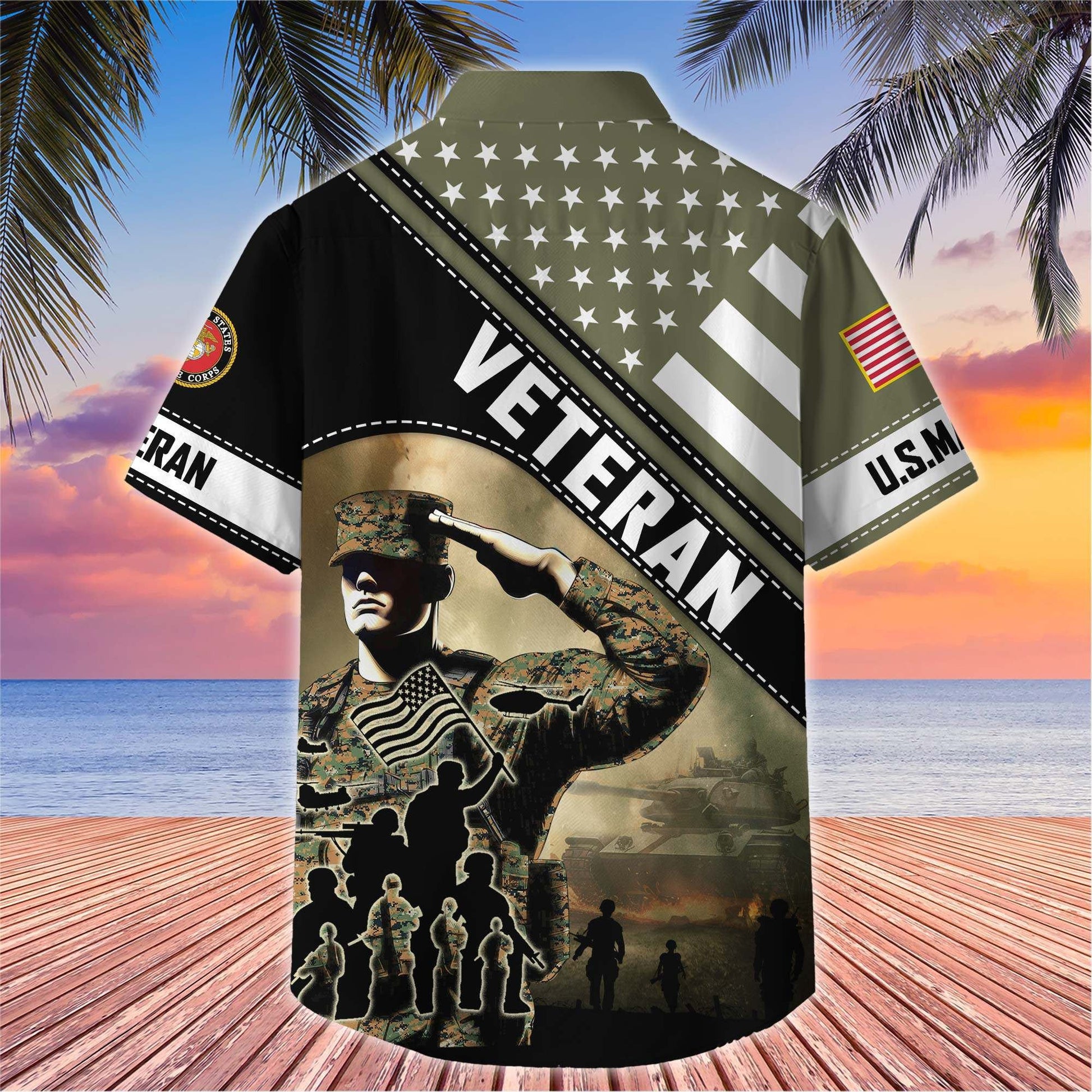 Premium US Veterans Hawaiian Shirt BPHN270513, Gifts For US Veterans, Gifts On Father's Day, Armed Forces Day, Veterans Day.