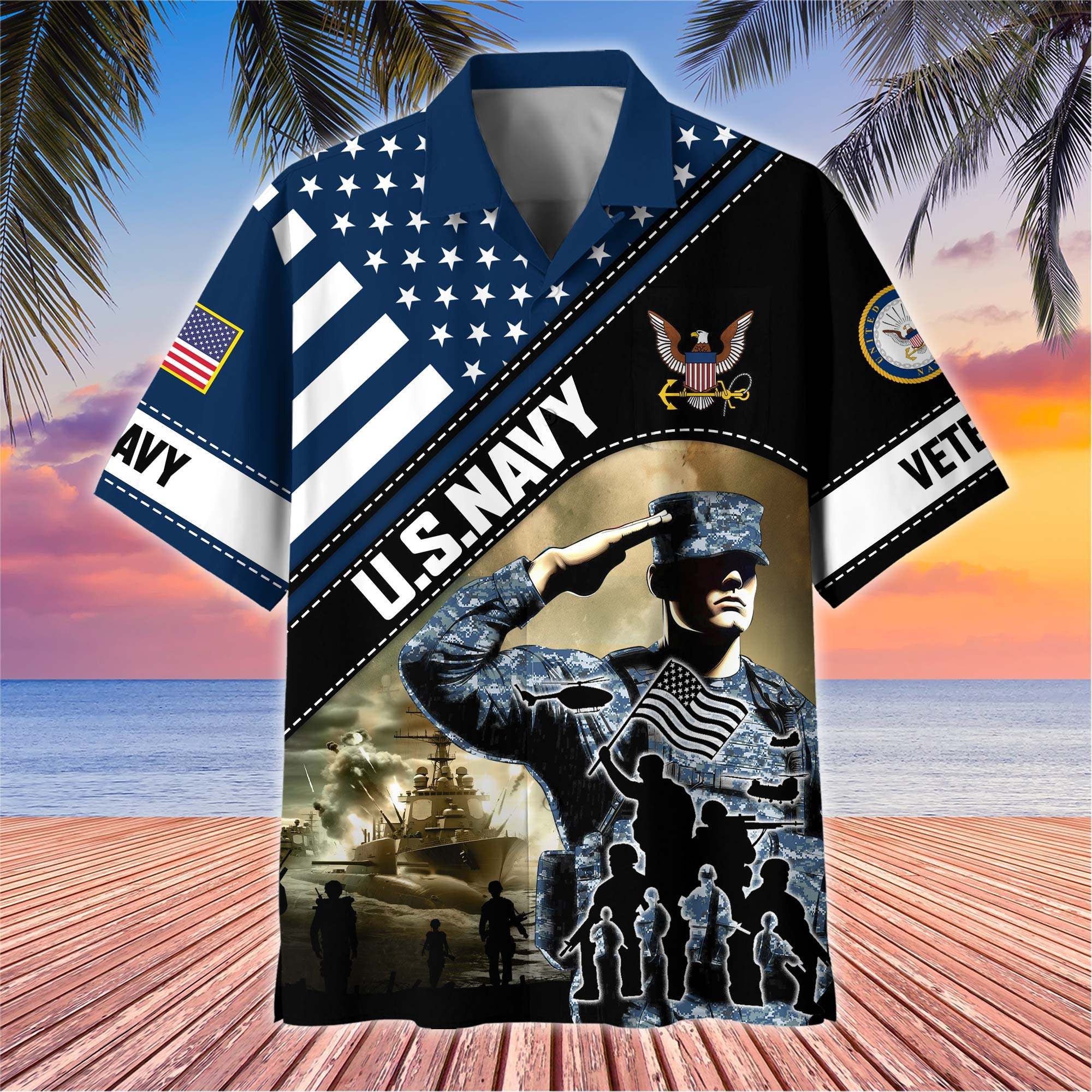 Premium US Veterans Hawaiian Shirt BPHN270513, Gifts For US Veterans, Gifts On Father's Day, Armed Forces Day, Veterans Day.