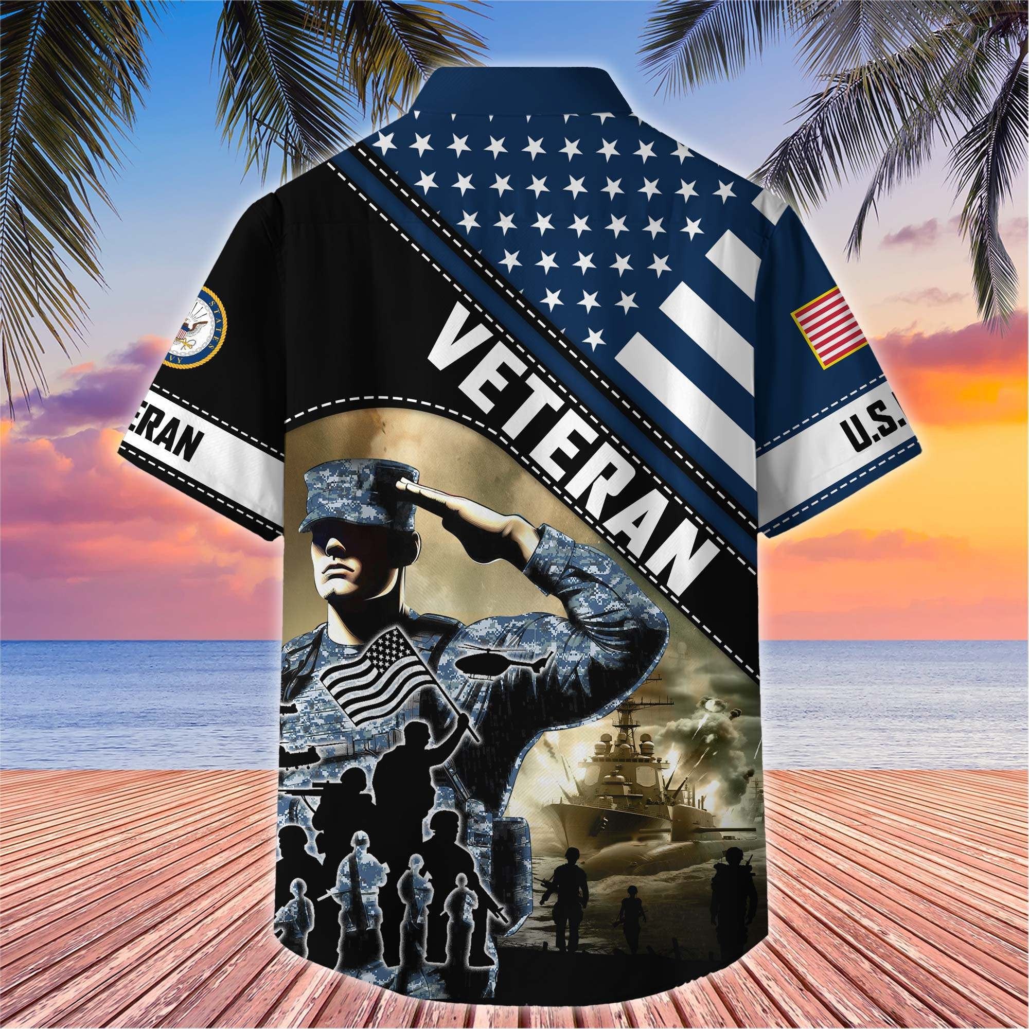 Premium US Veterans Hawaiian Shirt BPHN270513, Gifts For US Veterans, Gifts On Father's Day, Armed Forces Day, Veterans Day.