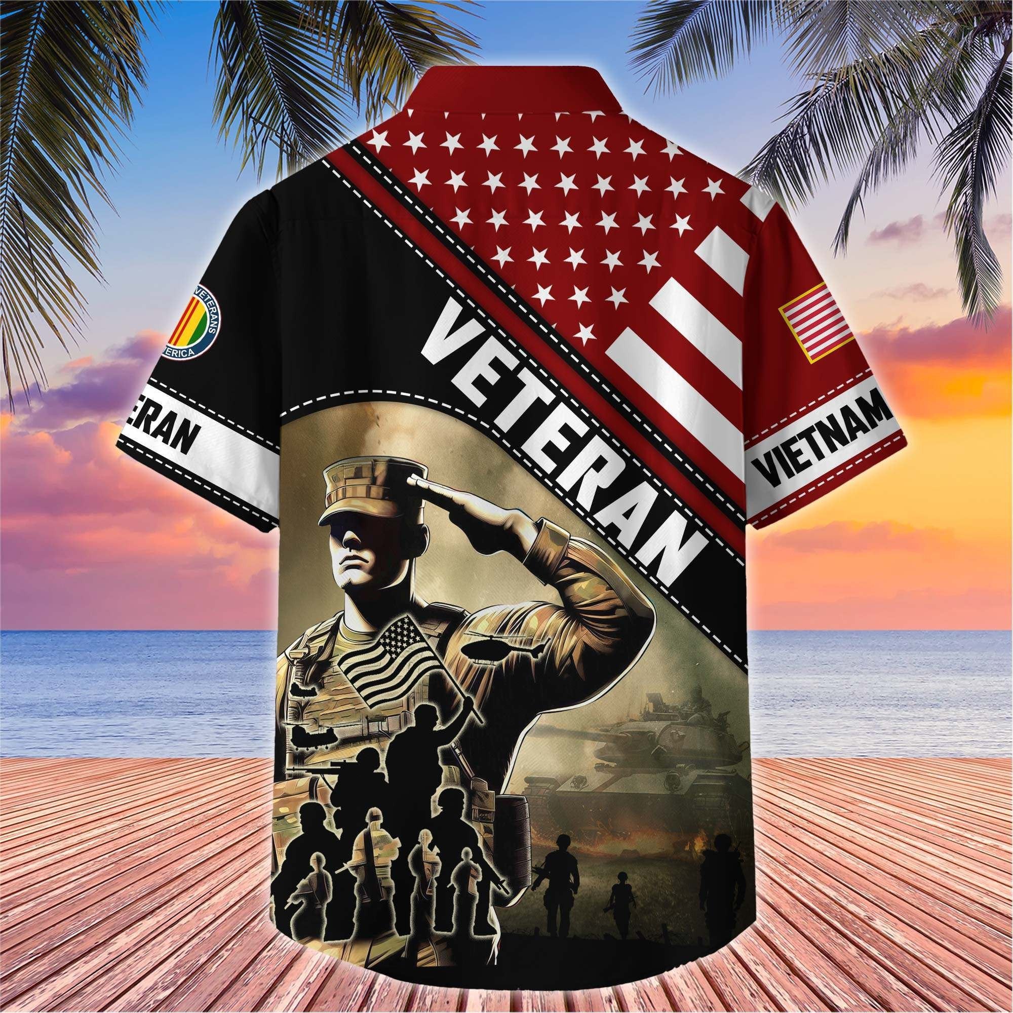 Premium US Veterans Hawaiian Shirt BPHN270513, Gifts For US Veterans, Gifts On Father's Day, Armed Forces Day, Veterans Day.