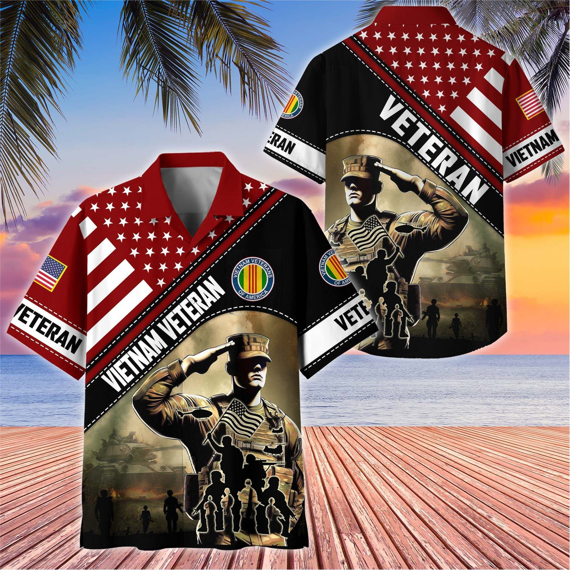 Premium US Veterans Hawaiian Shirt BPHN270513, Gifts For US Veterans, Gifts On Father's Day, Armed Forces Day, Veterans Day.