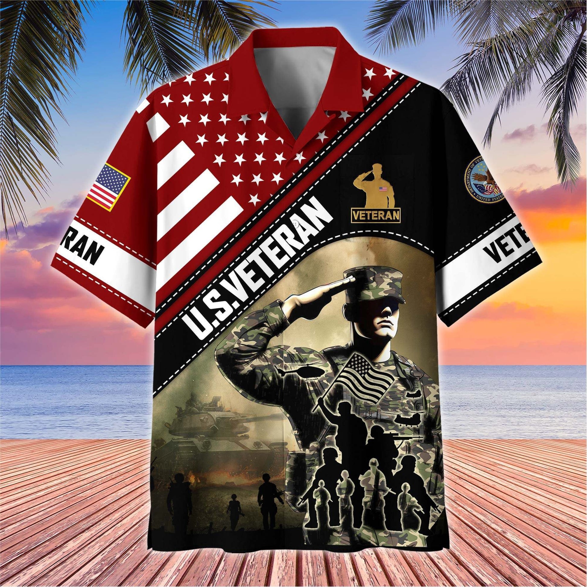Premium US Veterans Hawaiian Shirt BPHN270513, Gifts For US Veterans, Gifts On Father's Day, Armed Forces Day, Veterans Day.