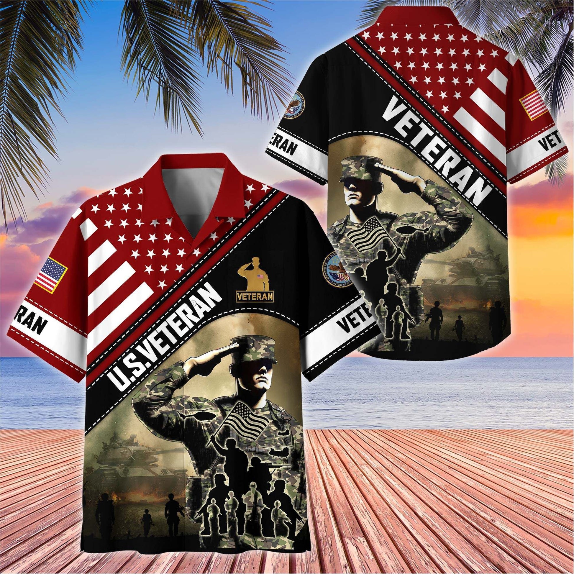 Premium US Veterans Hawaiian Shirt BPHN270513, Gifts For US Veterans, Gifts On Father's Day, Armed Forces Day, Veterans Day.
