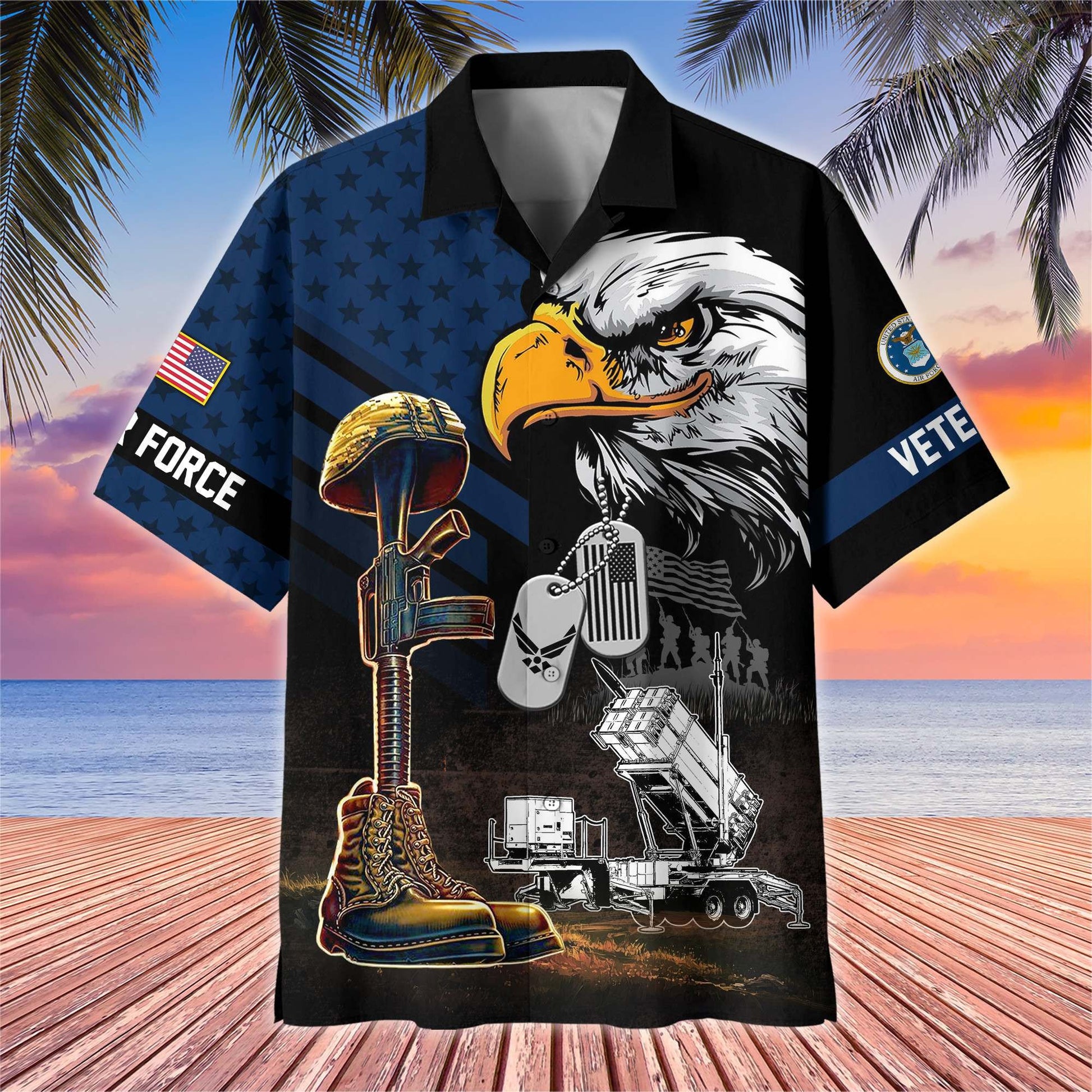 Premium US Veterans Hawaiian Shirt BPHN230512, Gifts For US Veterans, Gifts On Father's Day, Armed Forces Day, Veterans Day.