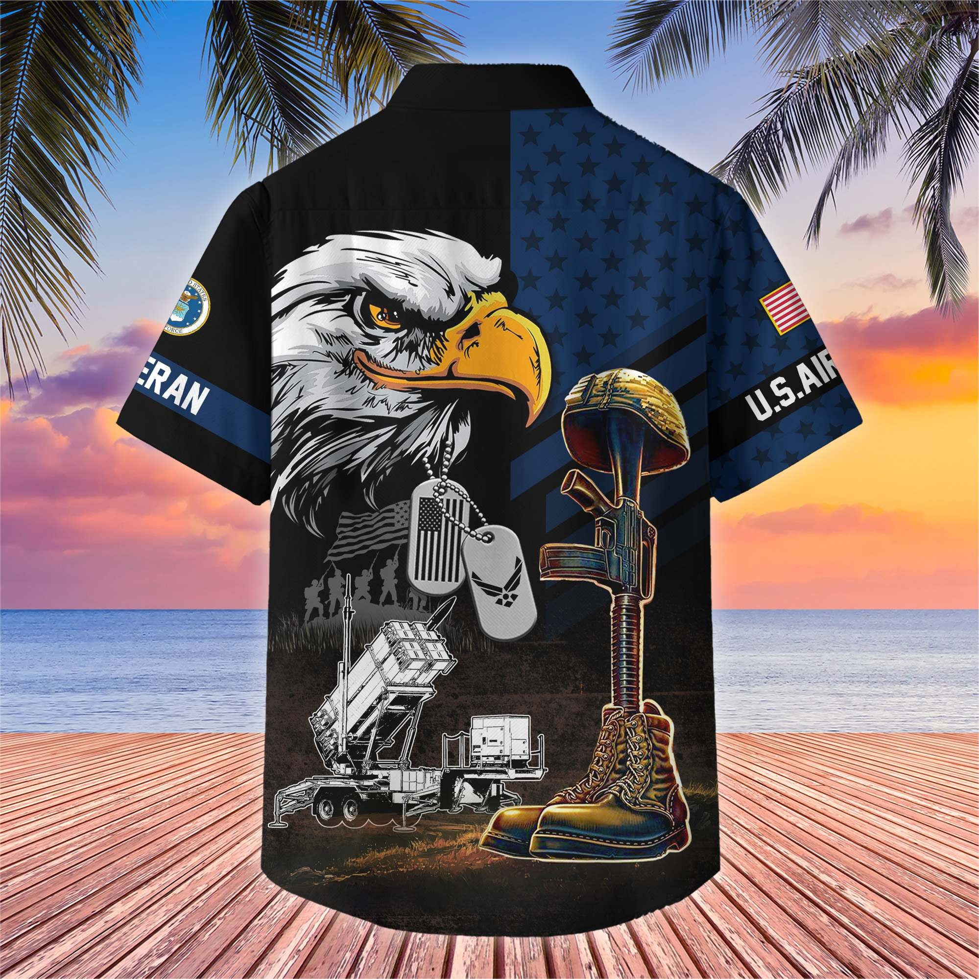 Premium US Veterans Hawaiian Shirt BPHN230512, Gifts For US Veterans, Gifts On Father's Day, Armed Forces Day, Veterans Day.