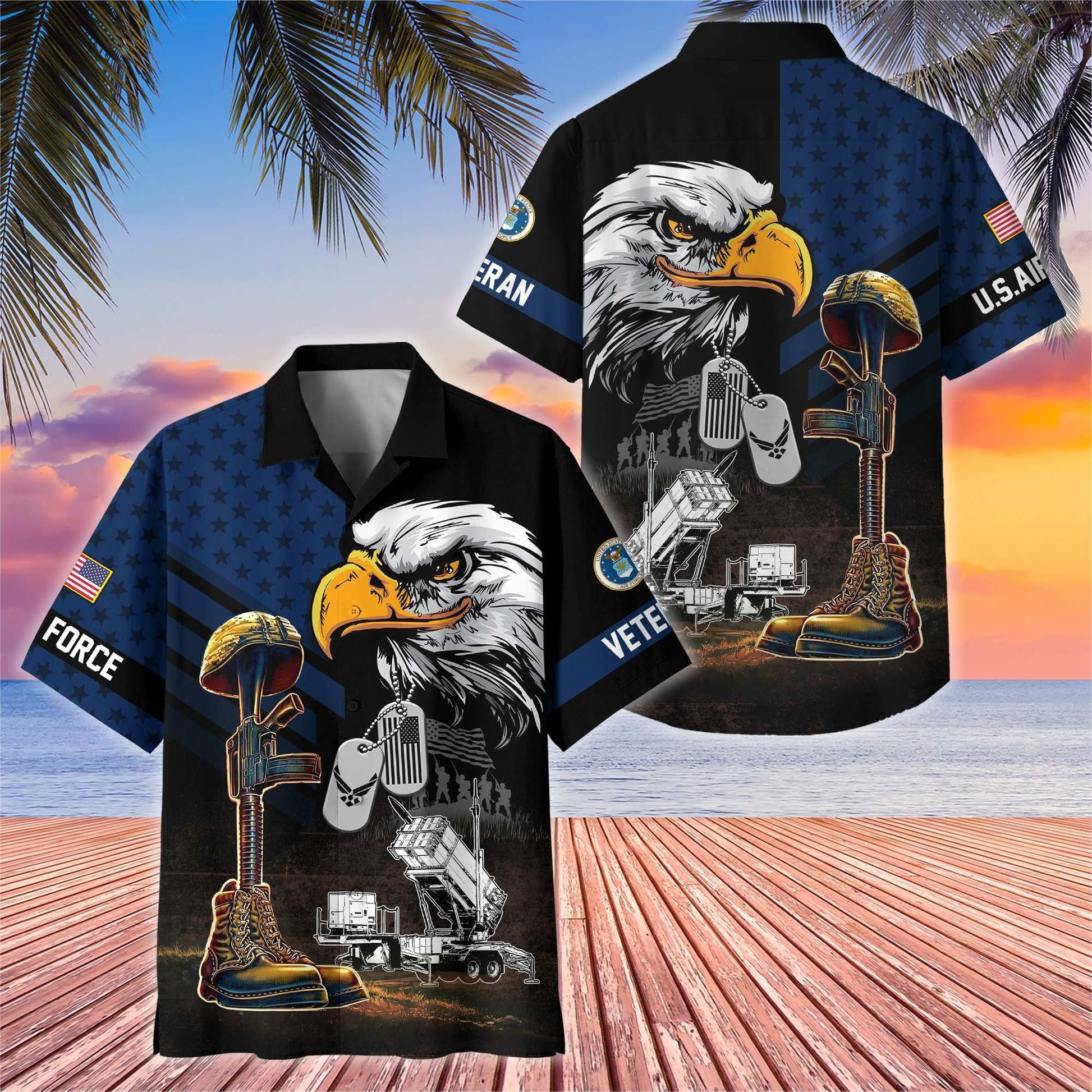 Premium US Veterans Hawaiian Shirt BPHN230512, Gifts For US Veterans, Gifts On Father's Day, Armed Forces Day, Veterans Day.