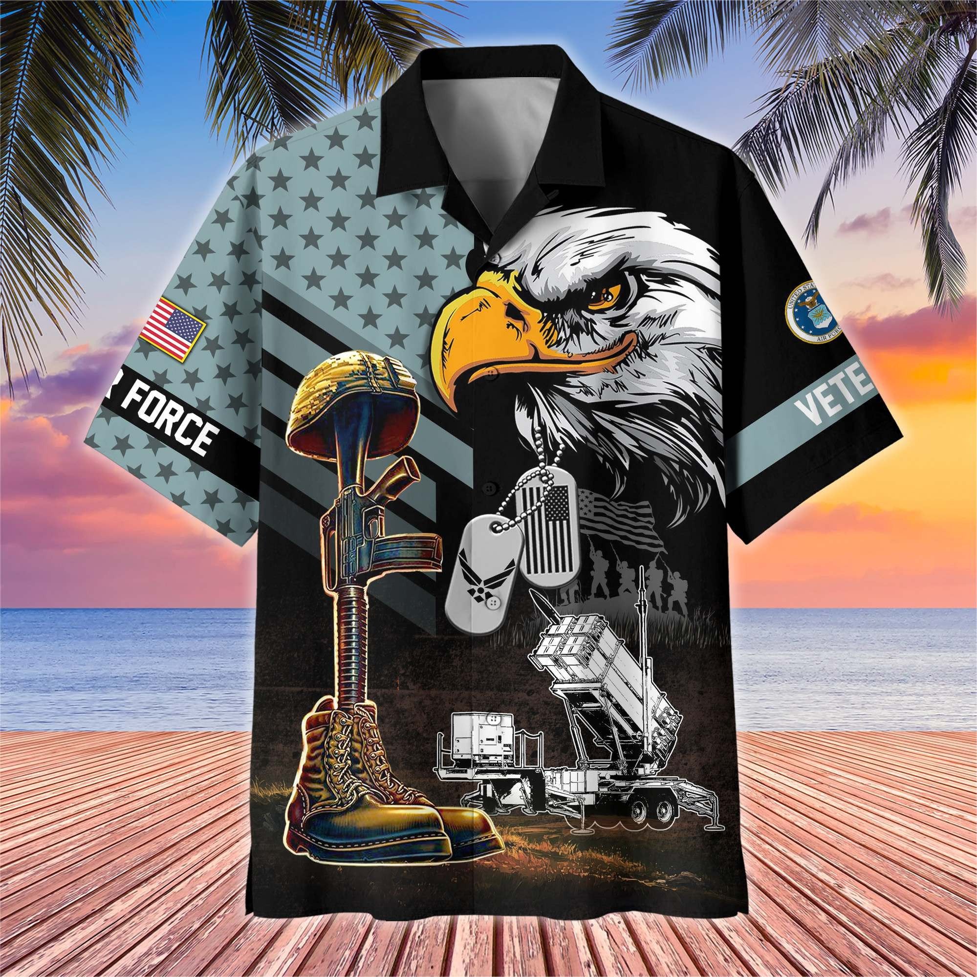 Premium US Veterans Hawaiian Shirt BPHN230512, Gifts For US Veterans, Gifts On Father's Day, Armed Forces Day, Veterans Day.