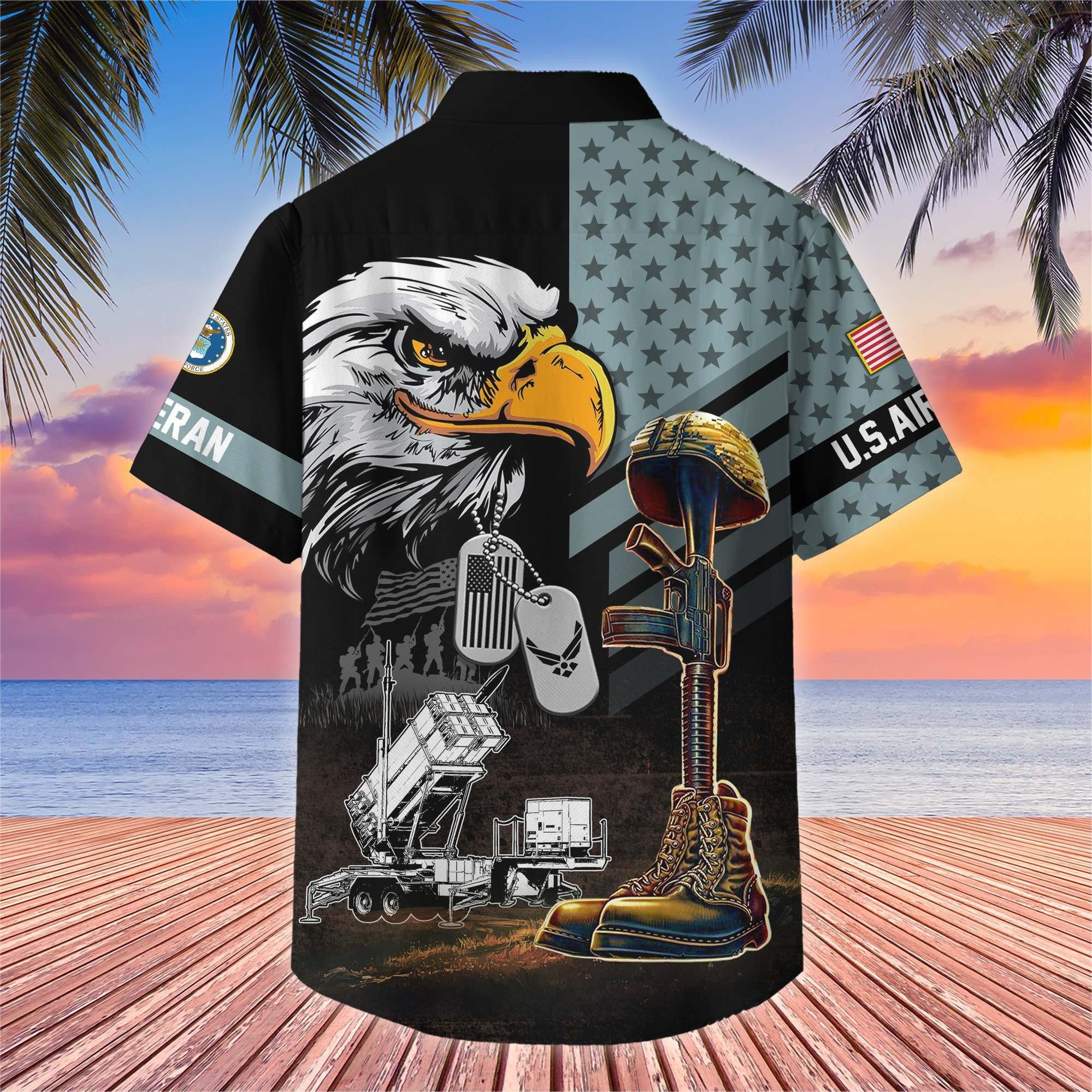 Premium US Veterans Hawaiian Shirt BPHN230512, Gifts For US Veterans, Gifts On Father's Day, Armed Forces Day, Veterans Day.