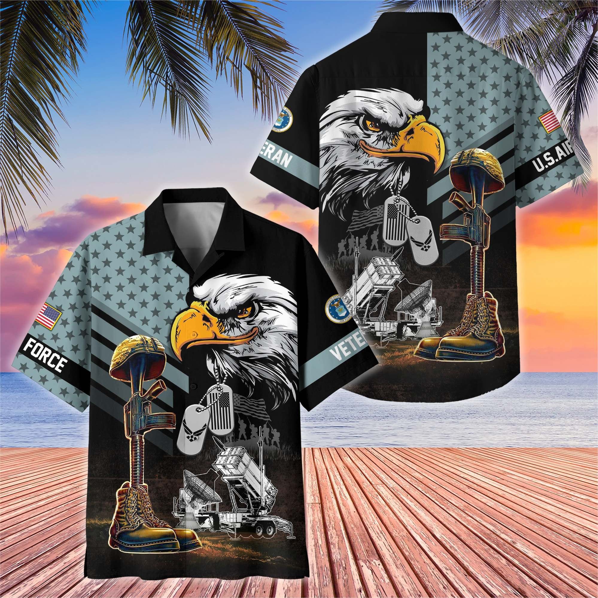 Premium US Veterans Hawaiian Shirt BPHN230512, Gifts For US Veterans, Gifts On Father's Day, Armed Forces Day, Veterans Day.