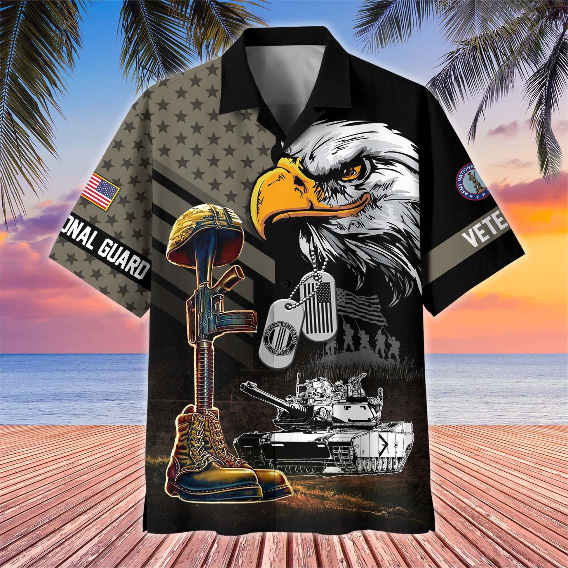 Premium US Veterans Hawaiian Shirt BPHN230512, Gifts For US Veterans, Gifts On Father's Day, Armed Forces Day, Veterans Day.