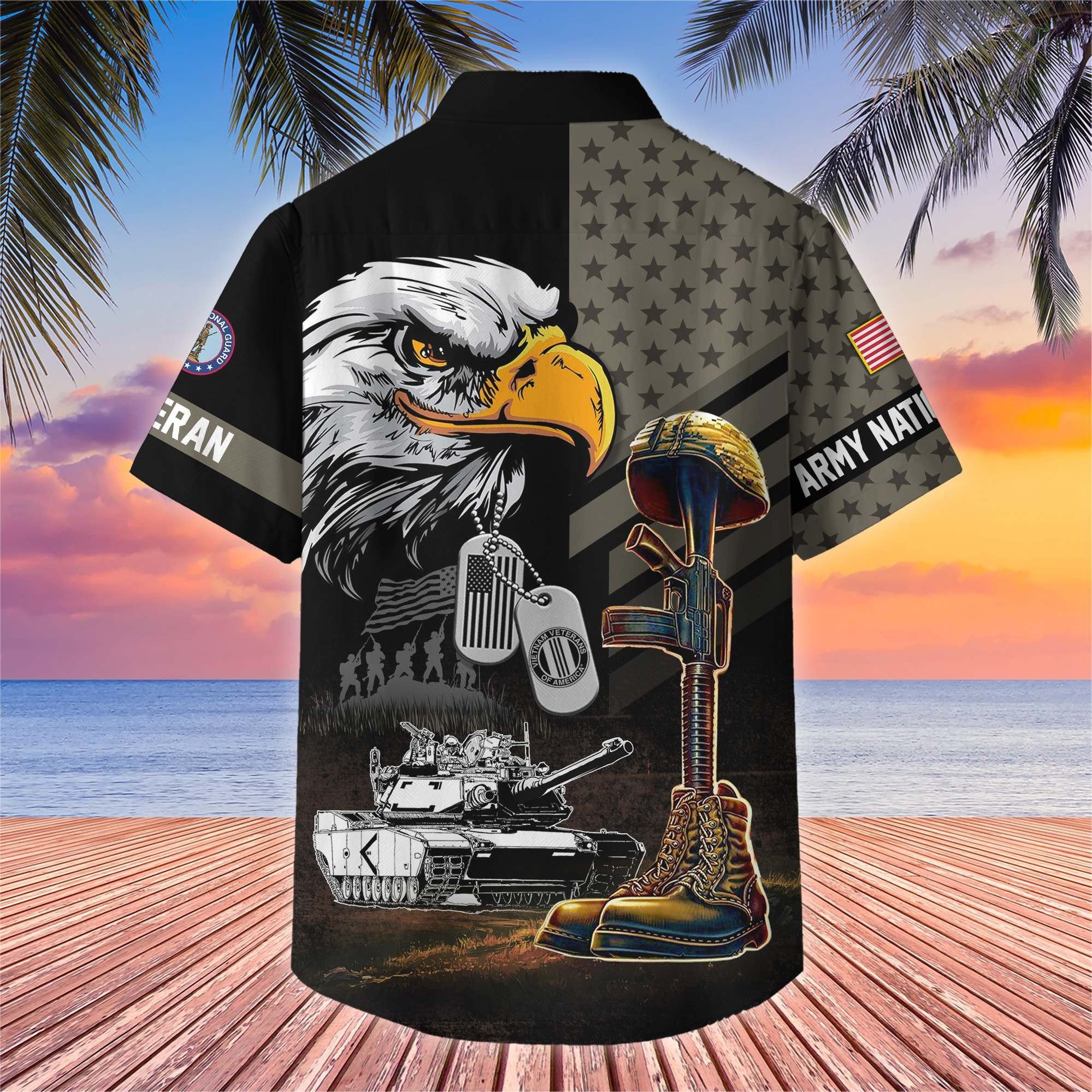 Premium US Veterans Hawaiian Shirt BPHN230512, Gifts For US Veterans, Gifts On Father's Day, Armed Forces Day, Veterans Day.