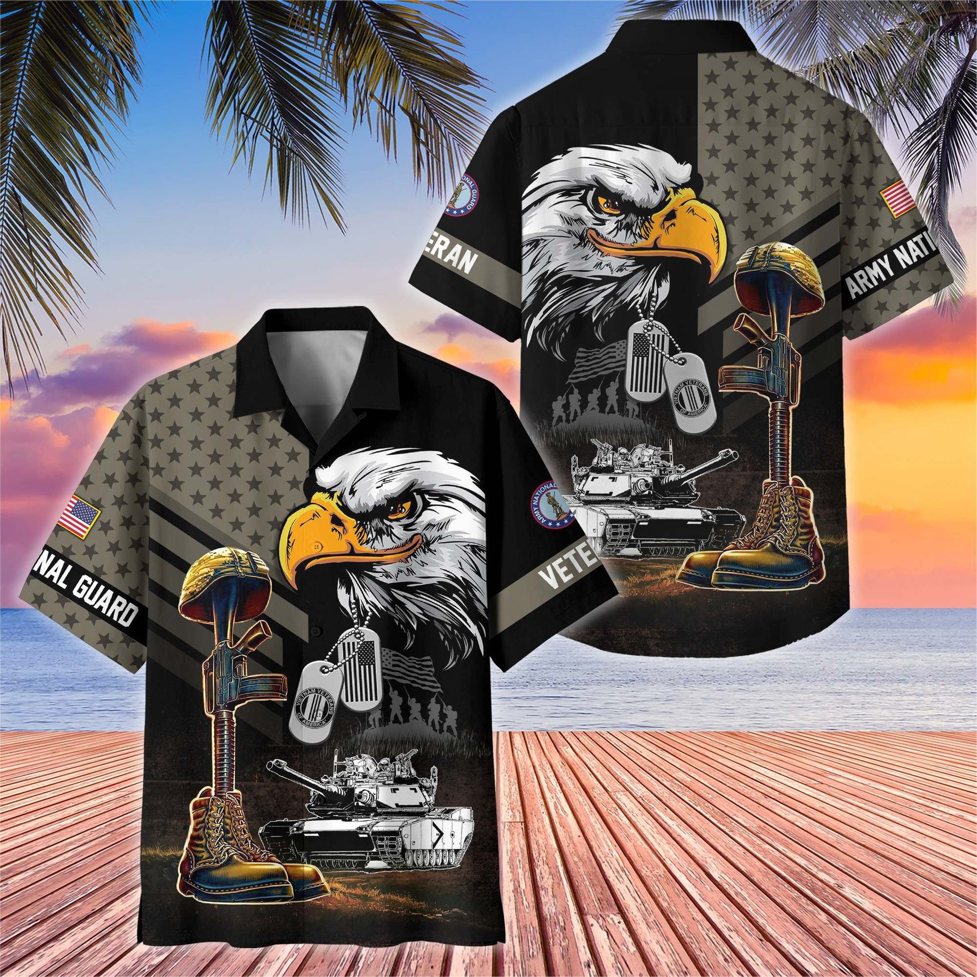 Premium US Veterans Hawaiian Shirt BPHN230512, Gifts For US Veterans, Gifts On Father's Day, Armed Forces Day, Veterans Day.