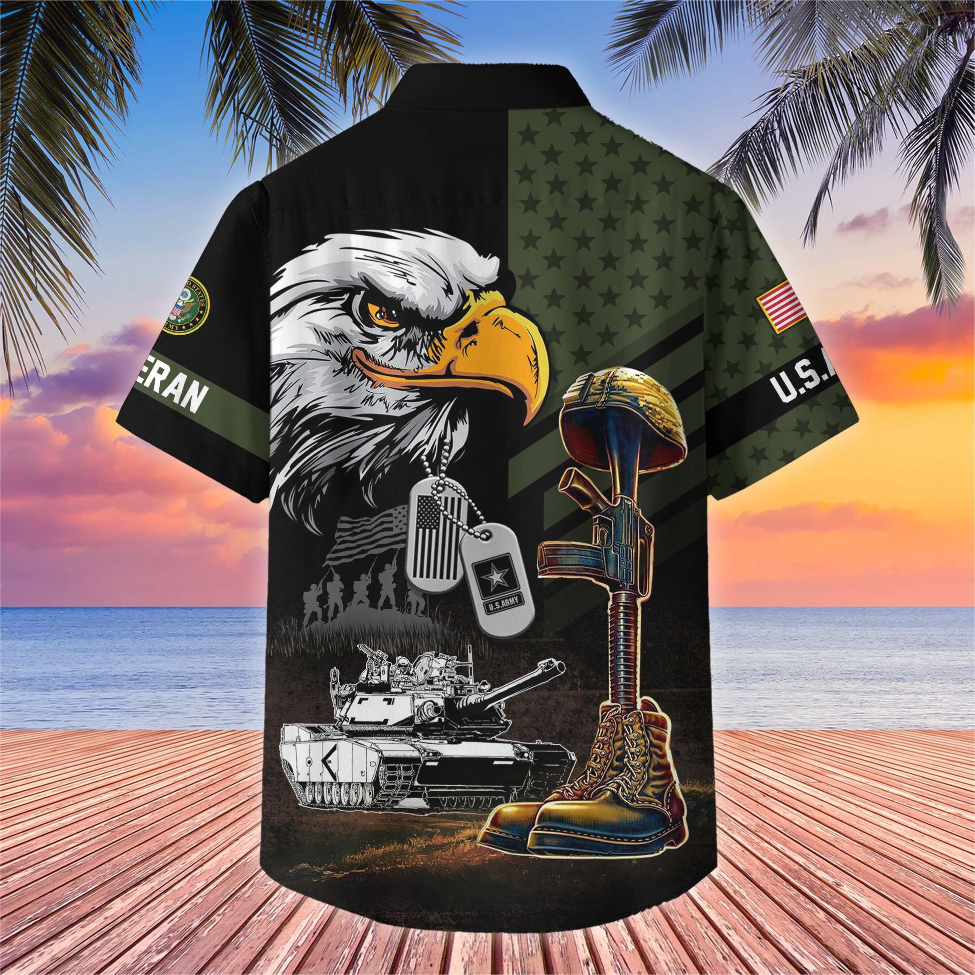 Premium US Veterans Hawaiian Shirt BPHN230512, Gifts For US Veterans, Gifts On Father's Day, Armed Forces Day, Veterans Day.
