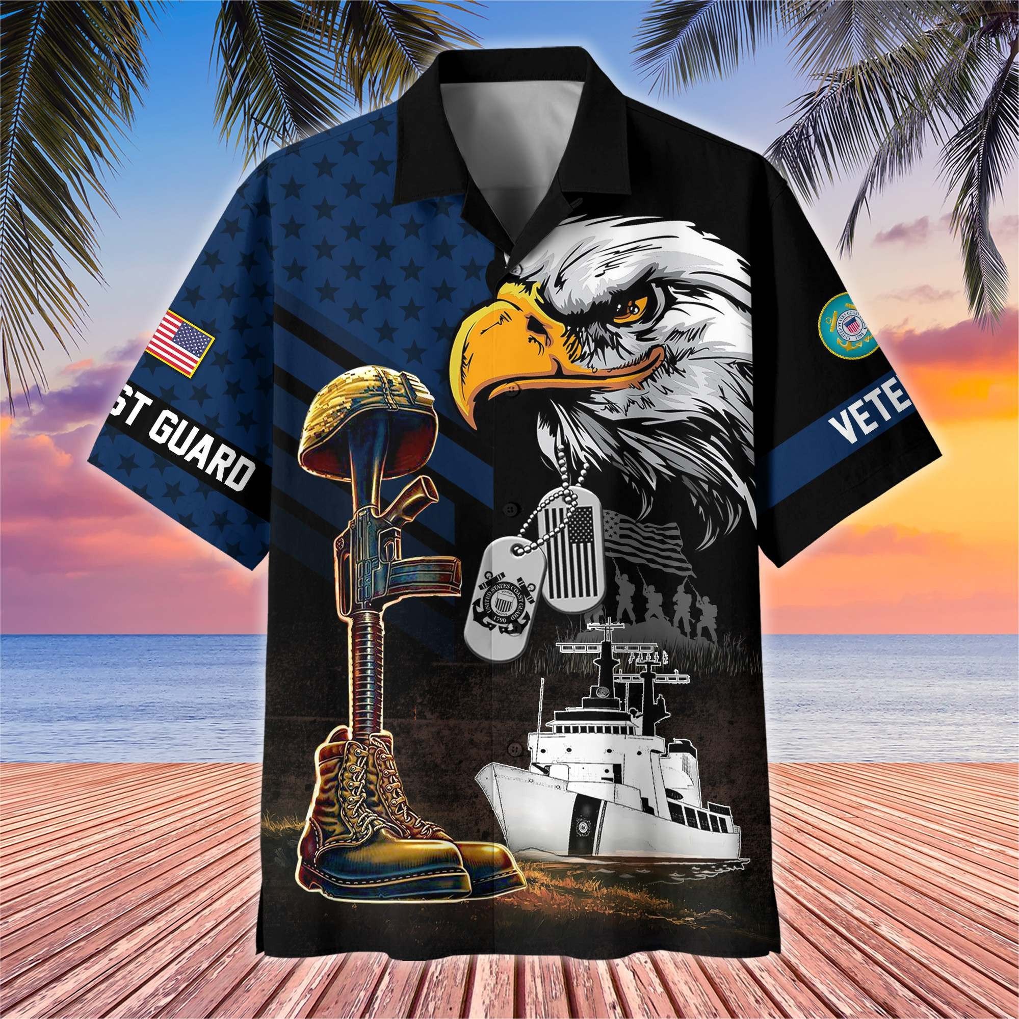Premium US Veterans Hawaiian Shirt BPHN230512, Gifts For US Veterans, Gifts On Father's Day, Armed Forces Day, Veterans Day.