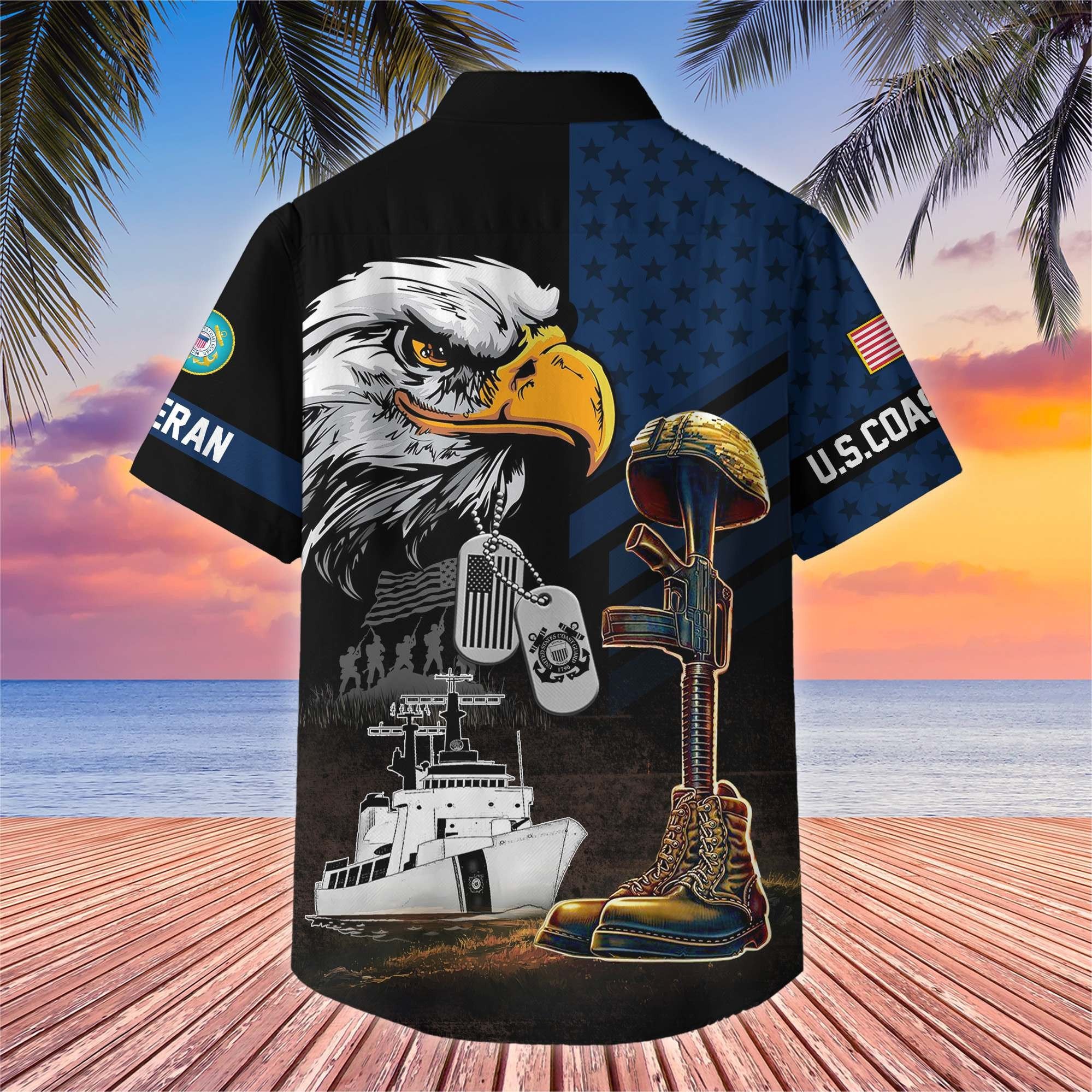 Premium US Veterans Hawaiian Shirt BPHN230512, Gifts For US Veterans, Gifts On Father's Day, Armed Forces Day, Veterans Day.